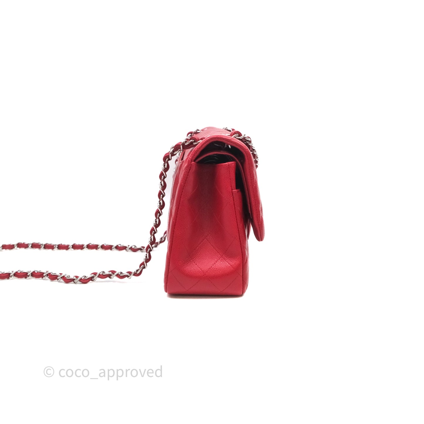 Chanel Jumbo Double Flap Red Caviar Silver Hardware⁣⁣