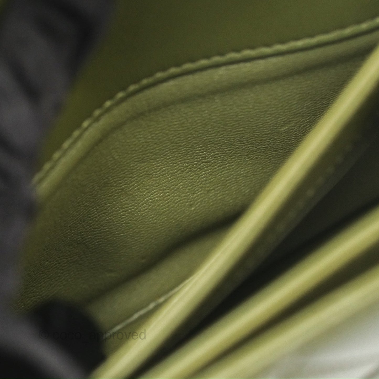 Chanel Small Coco Lady Quilted Flap Bag With Top Handle Olive Green Calfskin Gold Hardware
