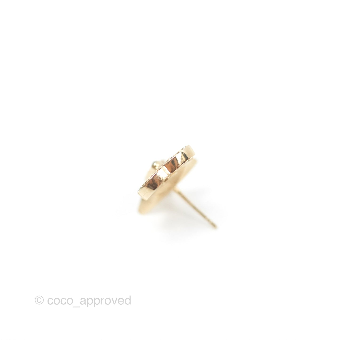 Chanel Crystal Star CC Earrings Gold Tone 23P
