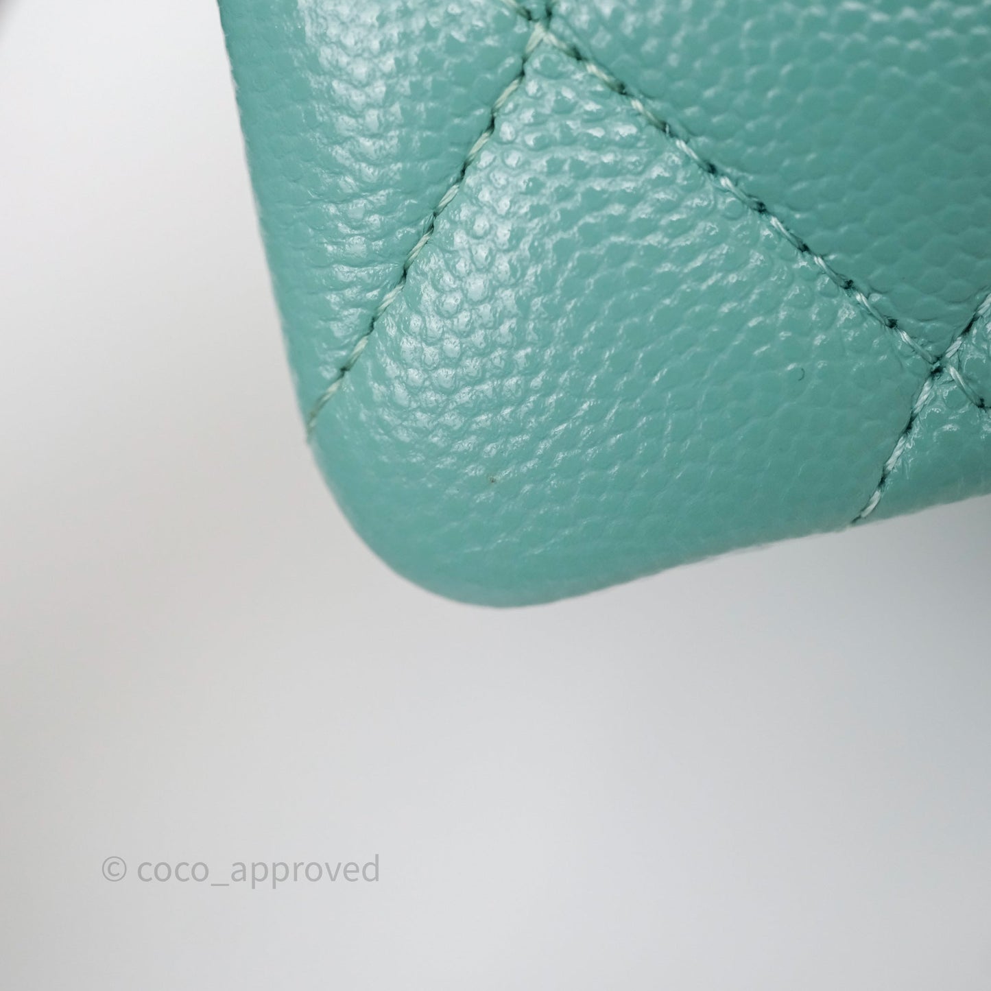 Chanel Classic M/L Medium Flap Quilted Tiffany Green Caviar Gold Hardware