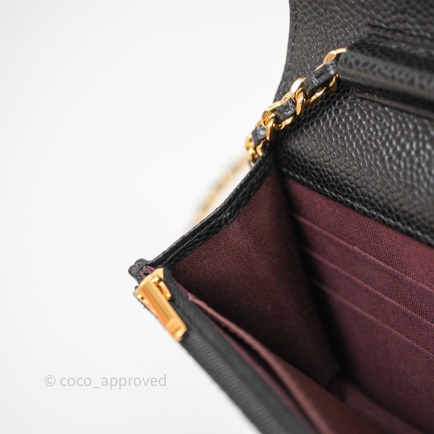 Chanel Quilted WOC Black Caviar Gold Hardware