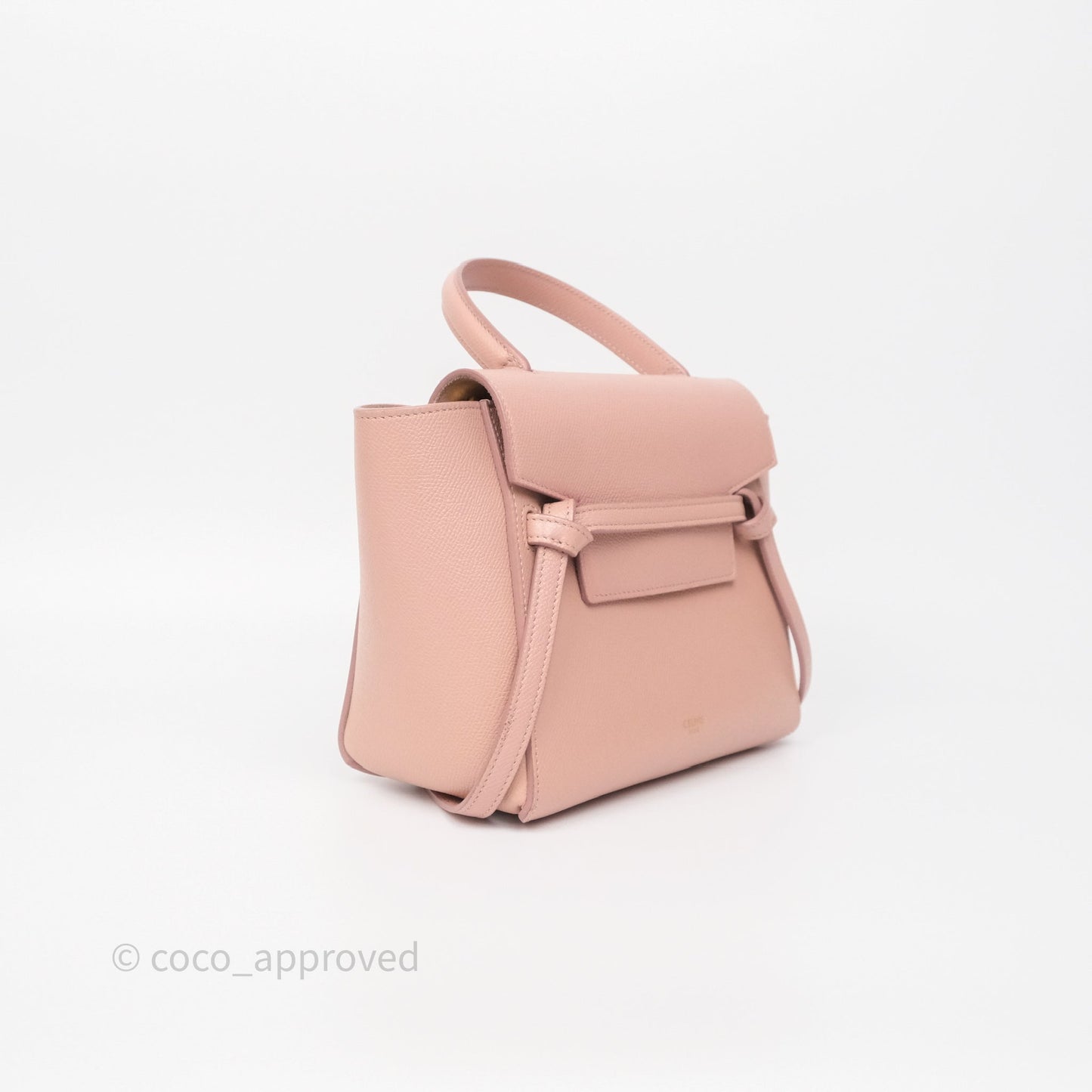 Celine Nano Belt Bag Vintage Pink Grained Calfskin Gold Hardware