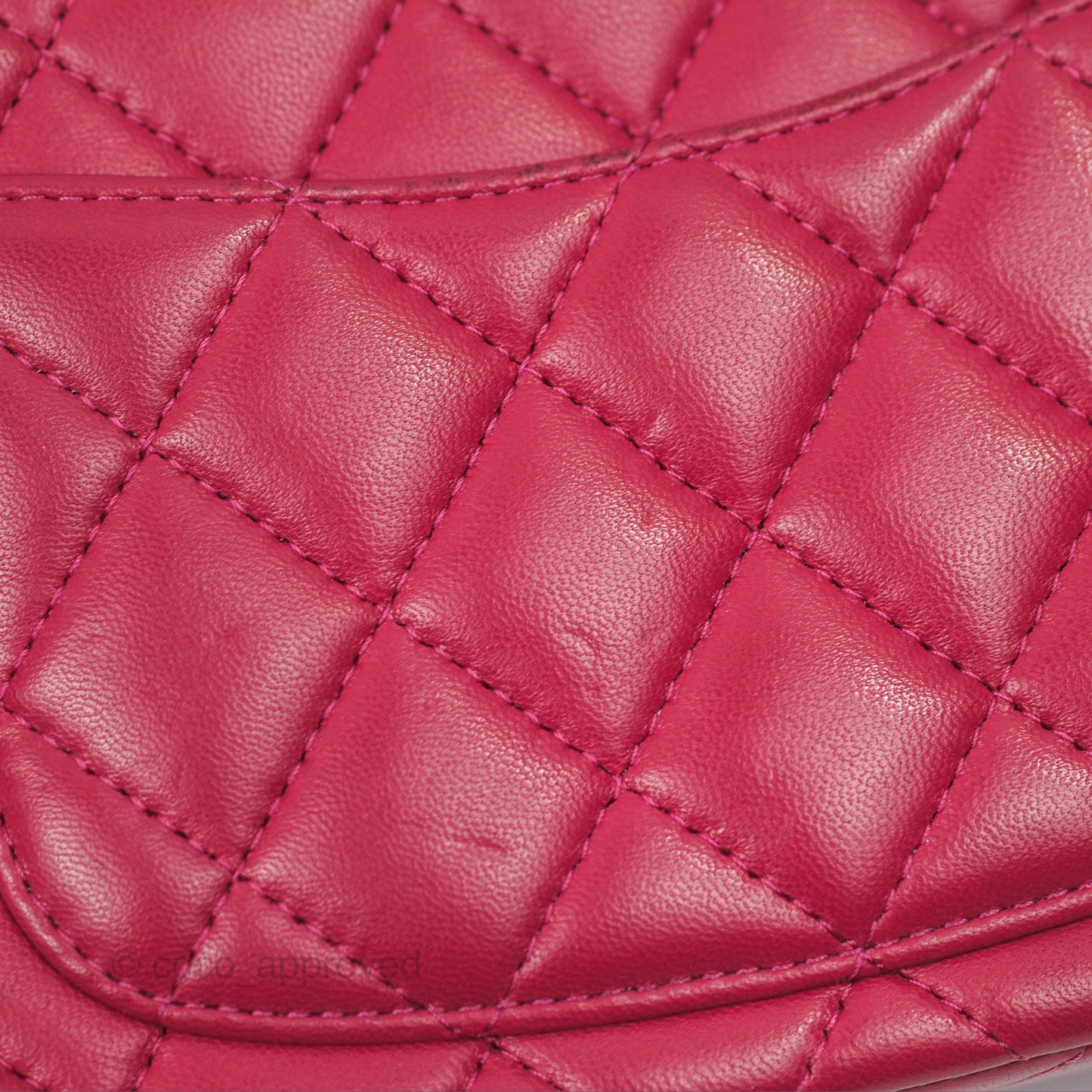 Chanel Top Handle Mini Rectangular Flap Bag Berry Red Lambskin Aged Gold Hardware
