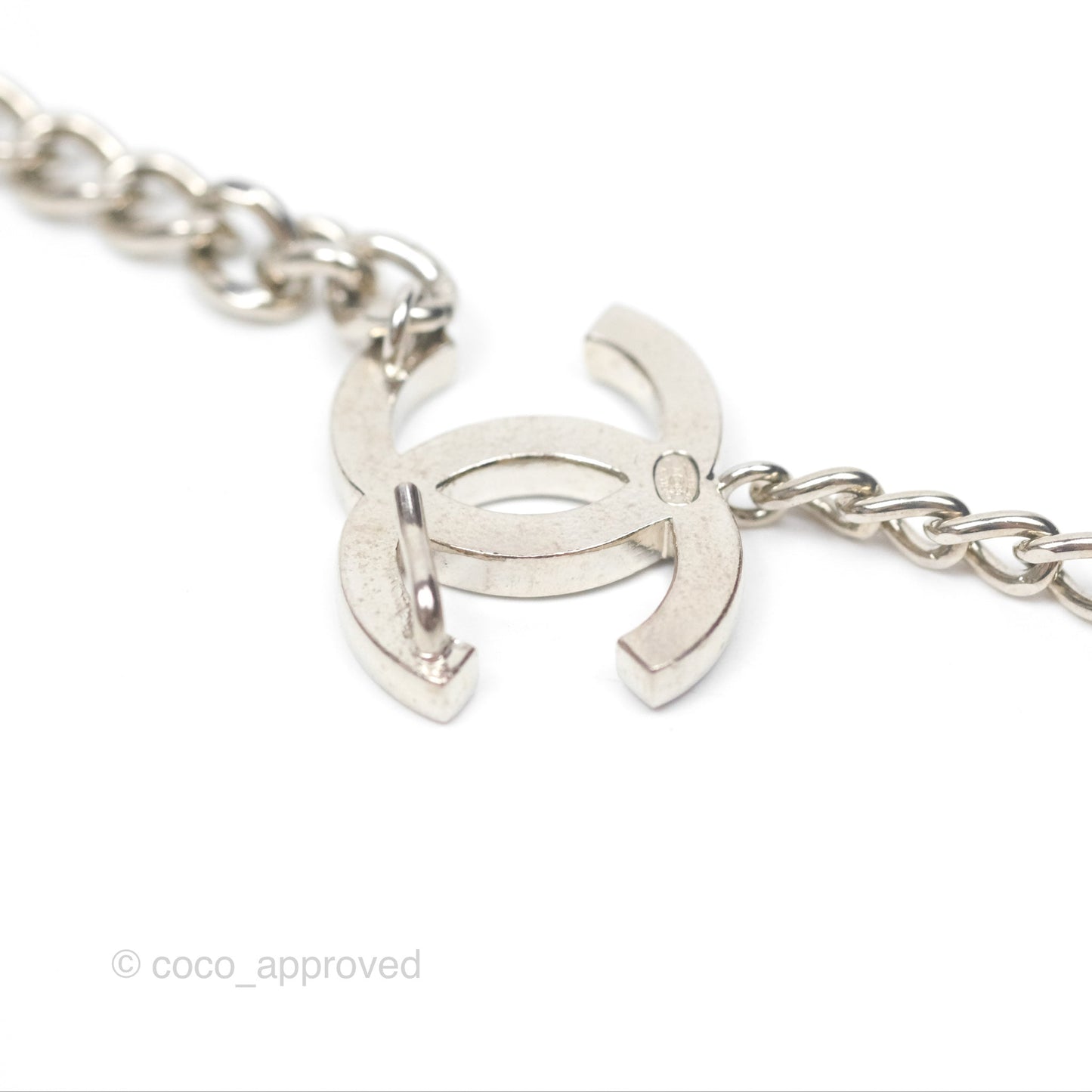Chanel Black CC Chain Belt Silver Tone 08V