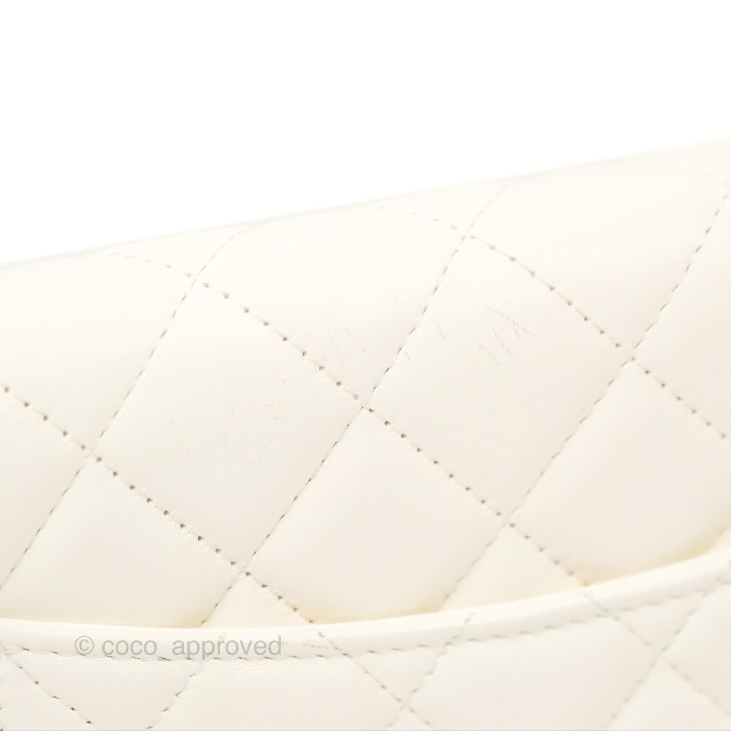 Chanel Quilted Pearl Crush Wallet on Chain WOC White Lambskin Aged Gold Hardware