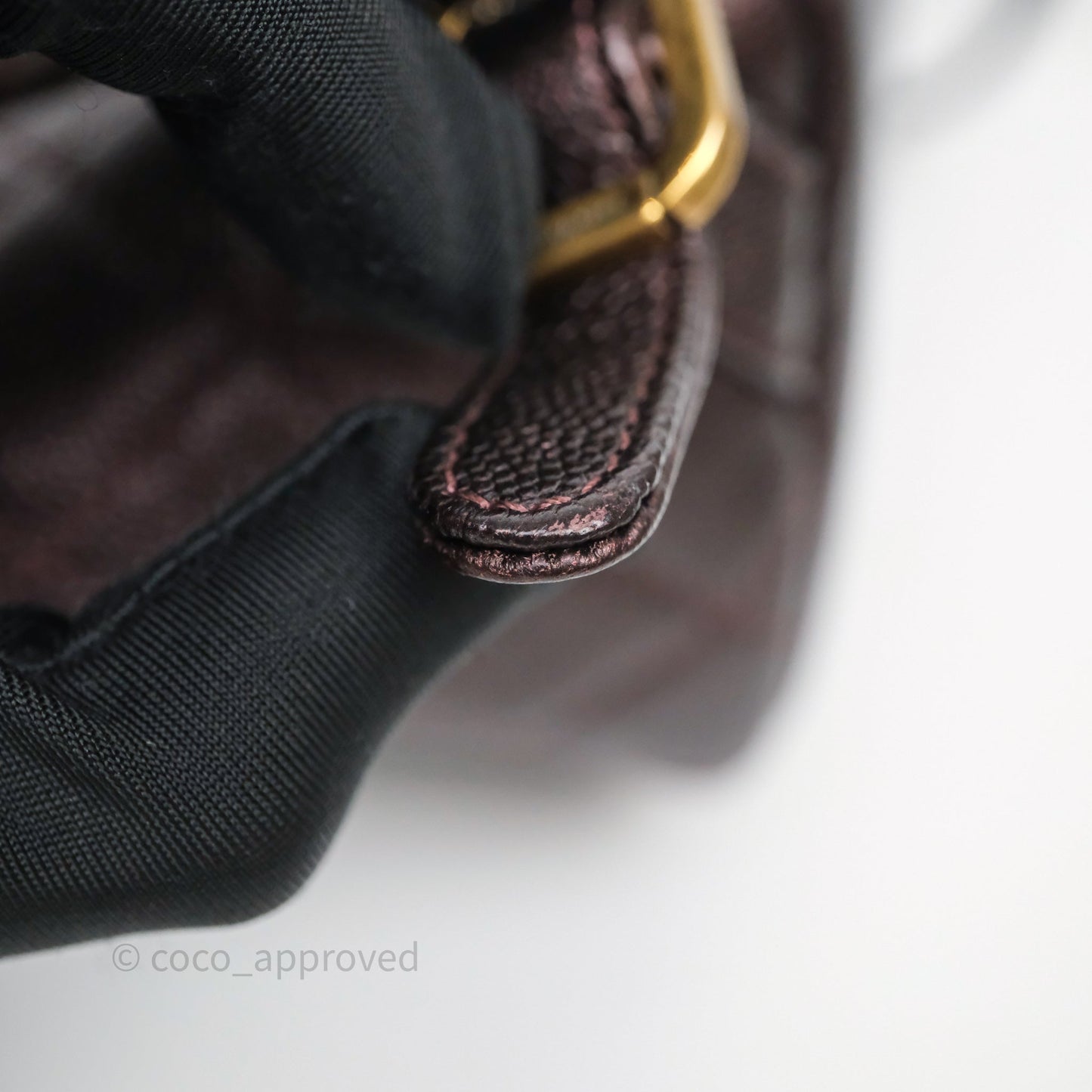 Chanel Quilted Filigree Backpack Iridescent Burgundy Caviar Aged Gold Hardware