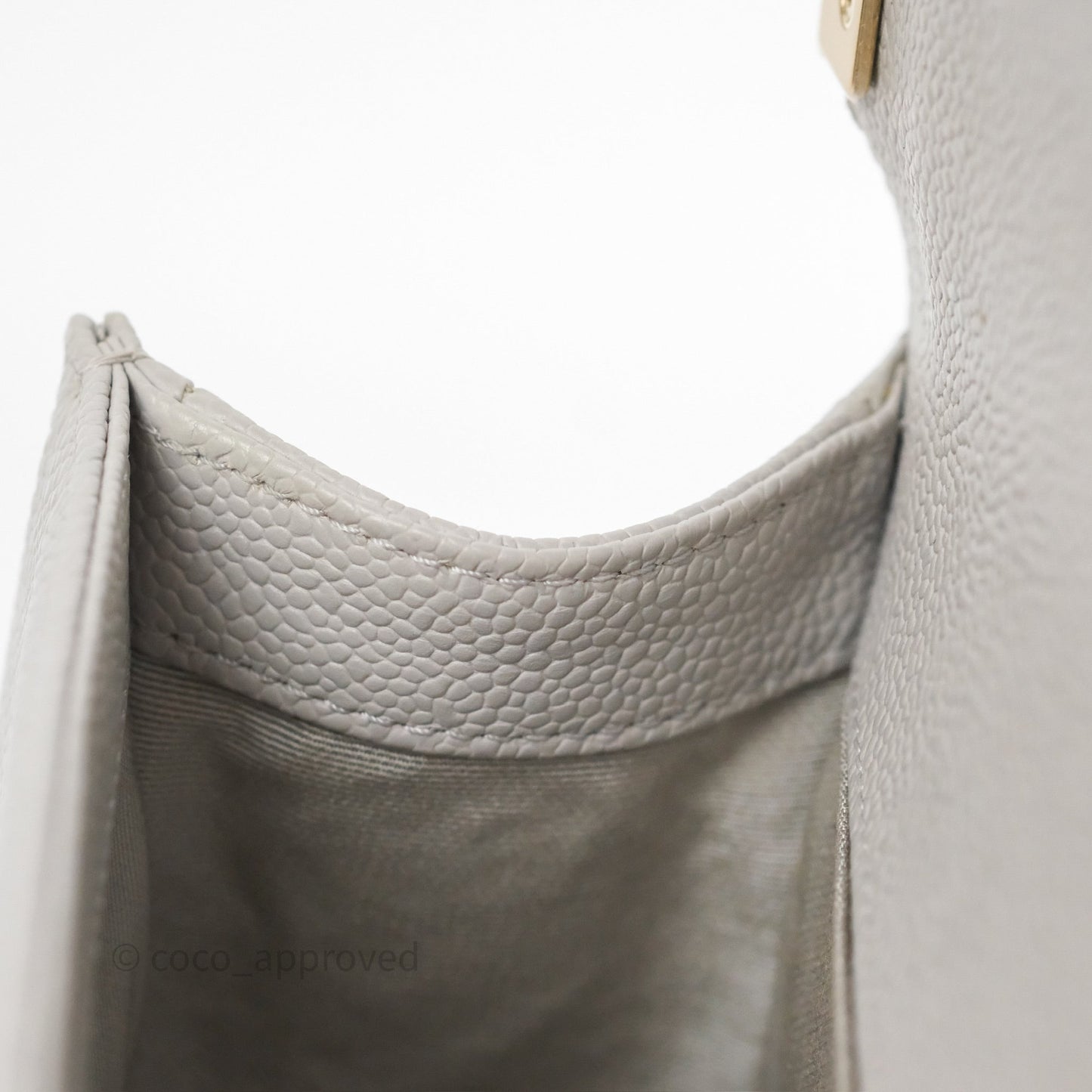 Chanel Medium Boy Quilted Grey Caviar Gold Hardware
