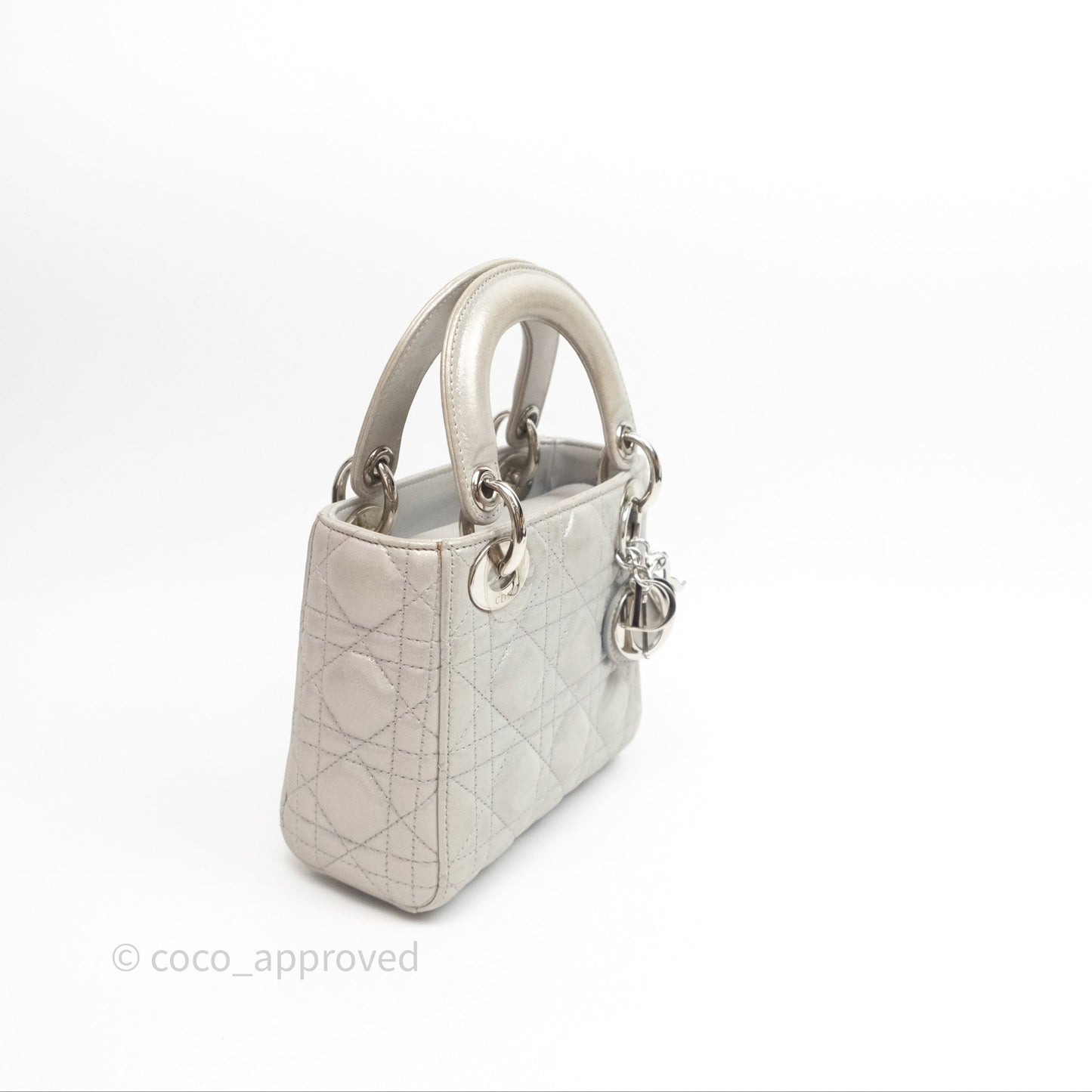 Christian Dior Calfskin Cannage Mini Lady Dior Grey
