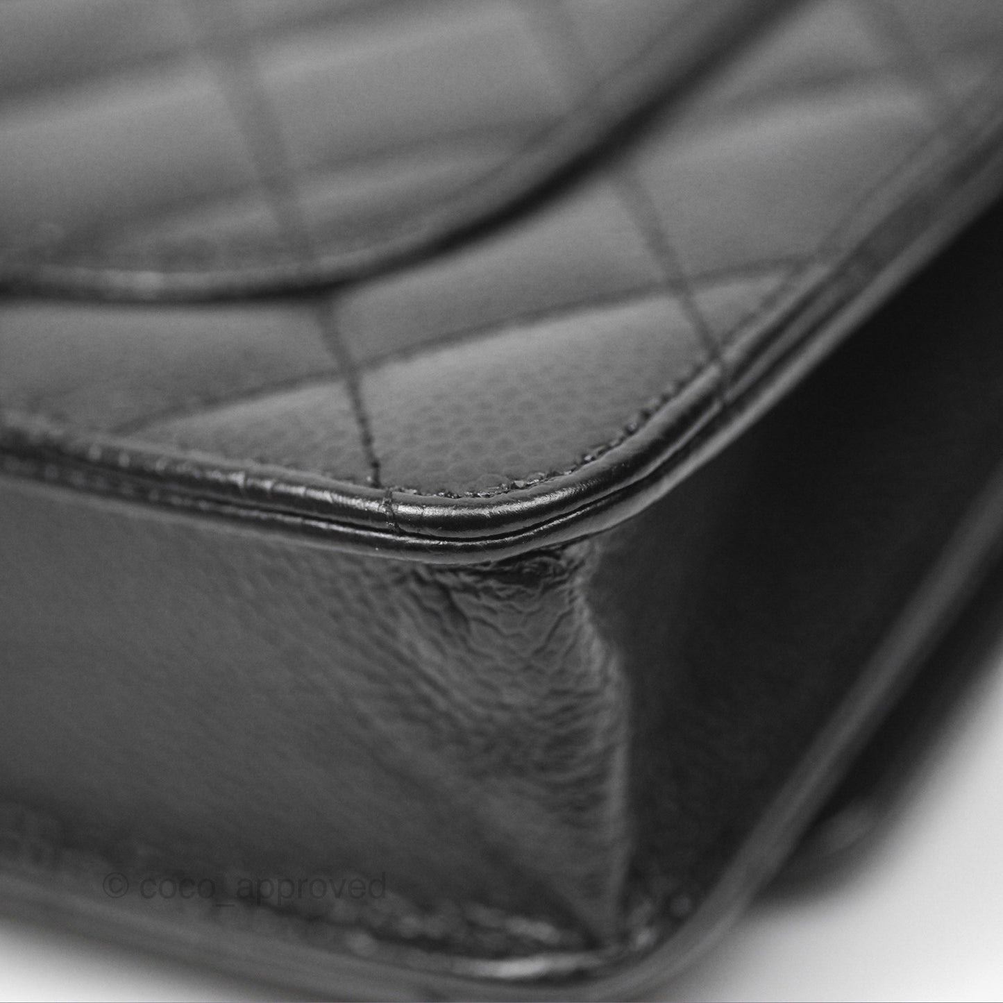 Chanel Classic Wallet On Chain WOC Quilted Black Caviar Gold Hardware