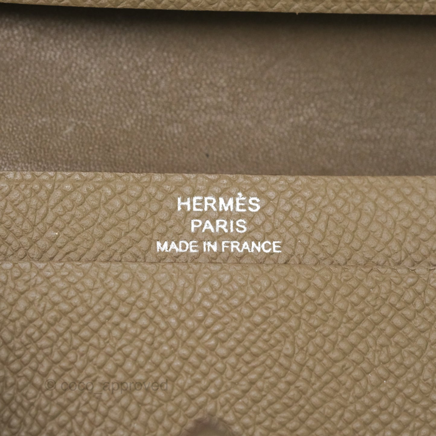 Hermes Bearn Card Holder Etoupe Epsom Palladium Hardware