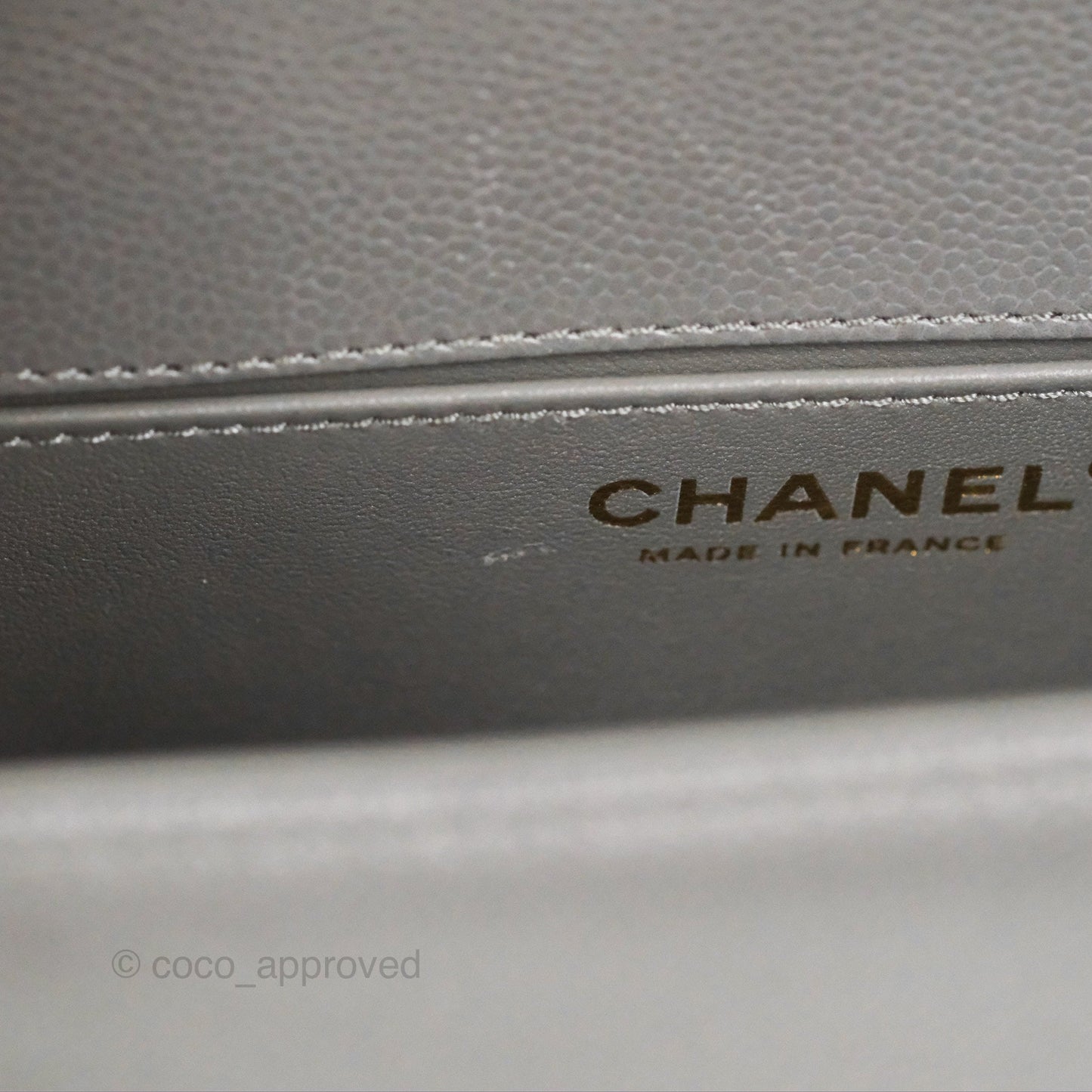Chanel Small Boy Dark Grey Caviar Aged Gold Hardware