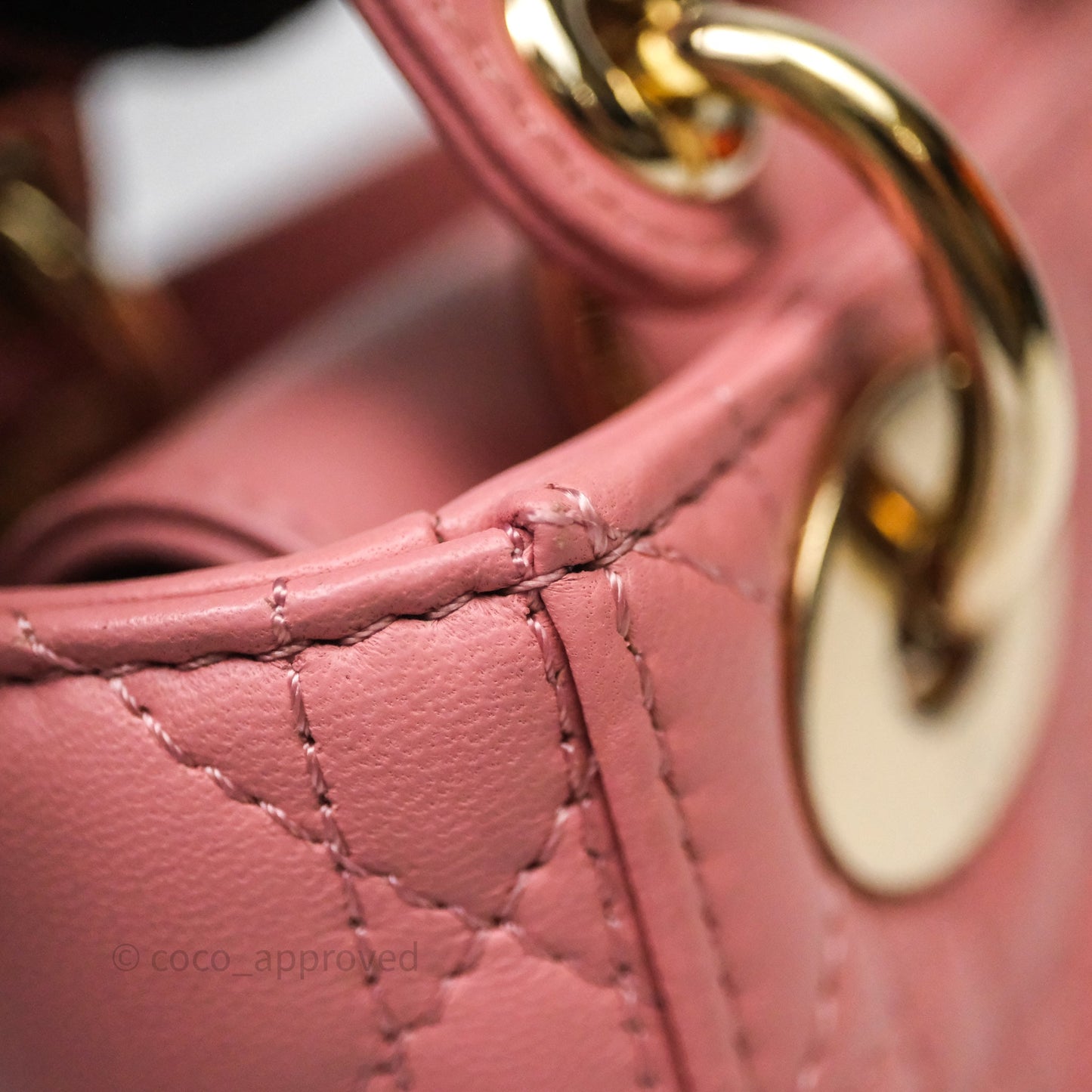 Christian Dior Mini Lady Dior My ABCDior Bag Pink Cannage Lambskin Gold Haardware