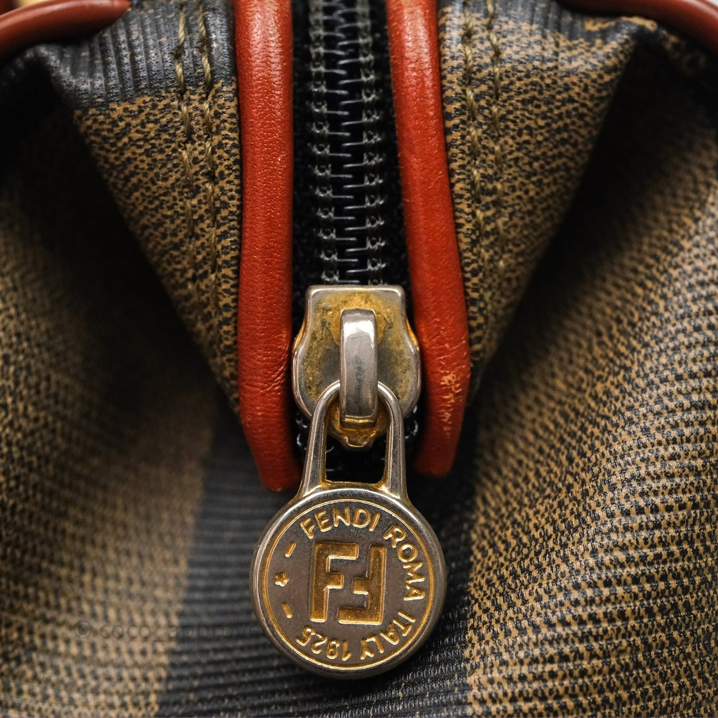 Fendi Mini Vintage Striped Boston Bag