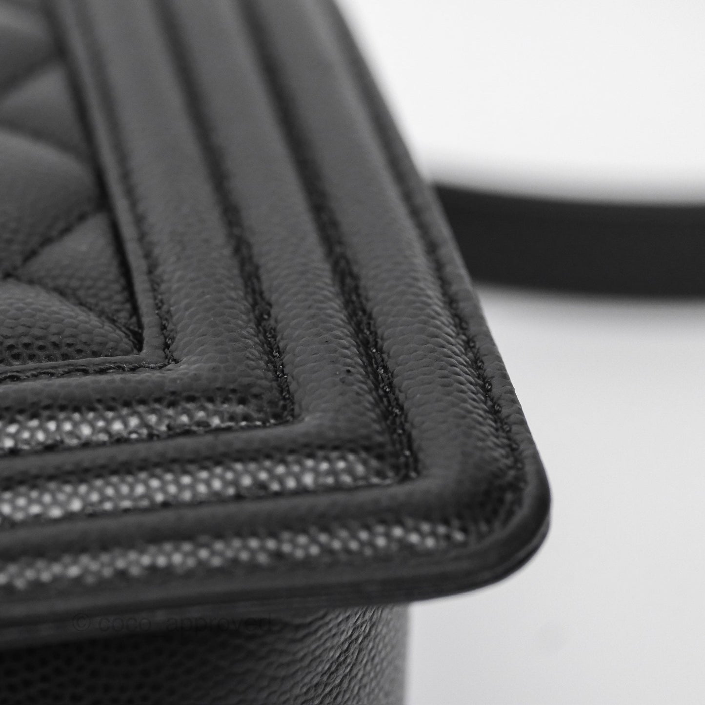 Chanel Medium Boy Quilted Black Caviar Ruthenium Hardware