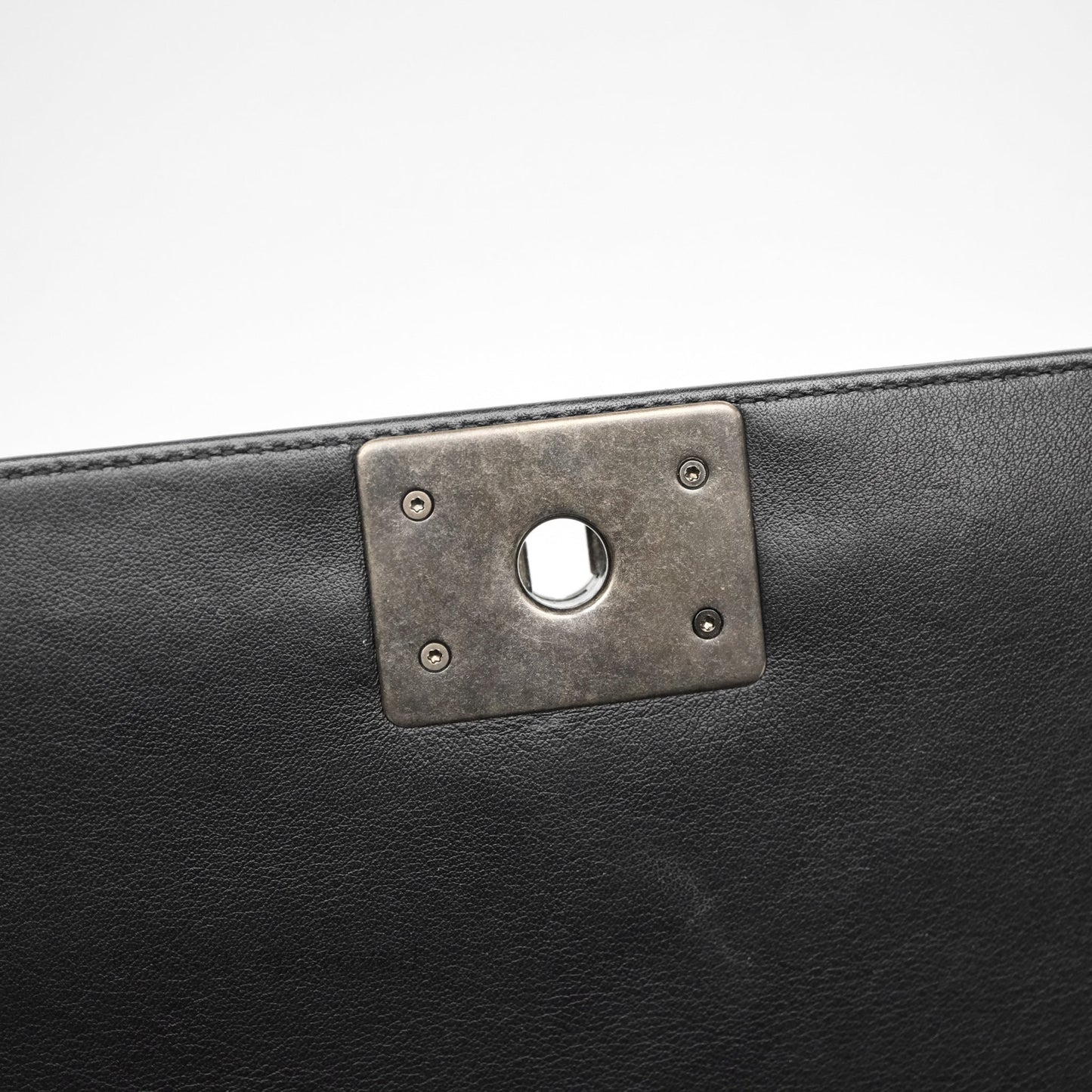 Chanel Quilted Medium Boy Black Calfskin Ruthenium Hardware
