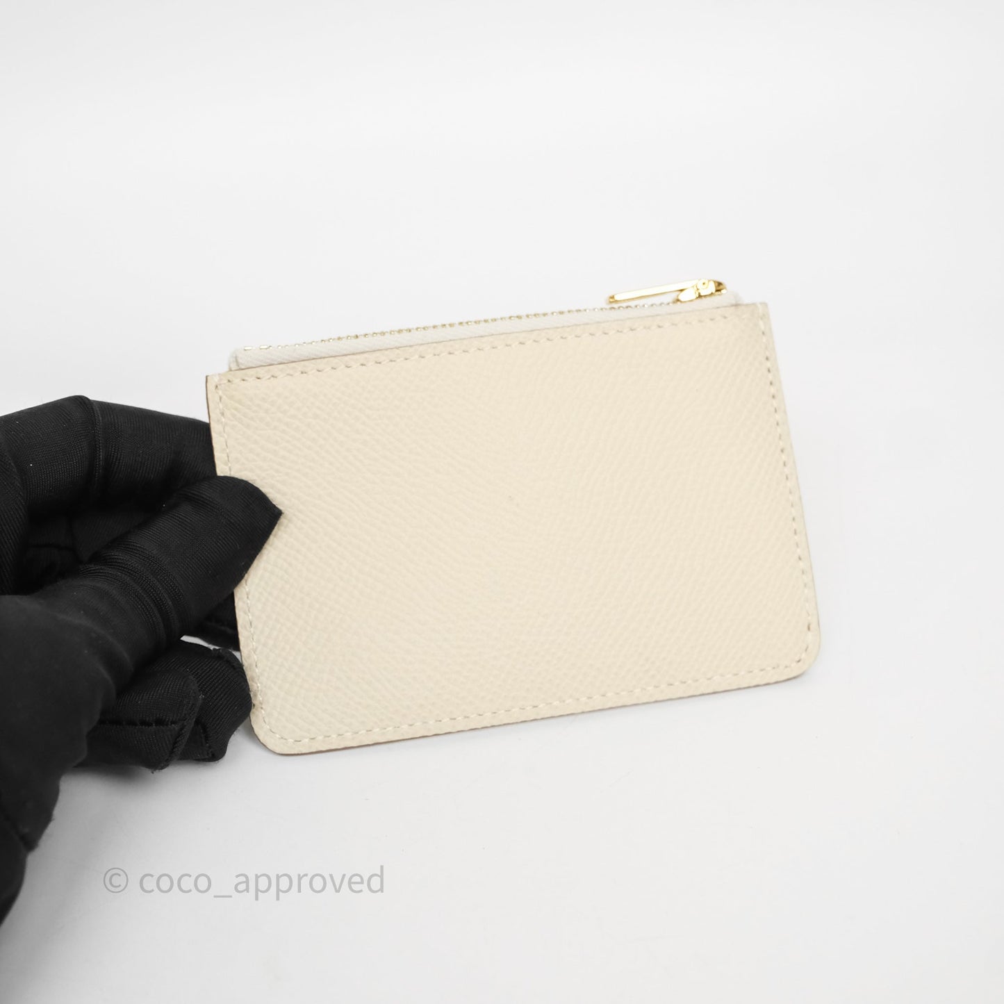 Hermès Constance Slim Wallet Craie 10 Epsom Rose Gold Hardware