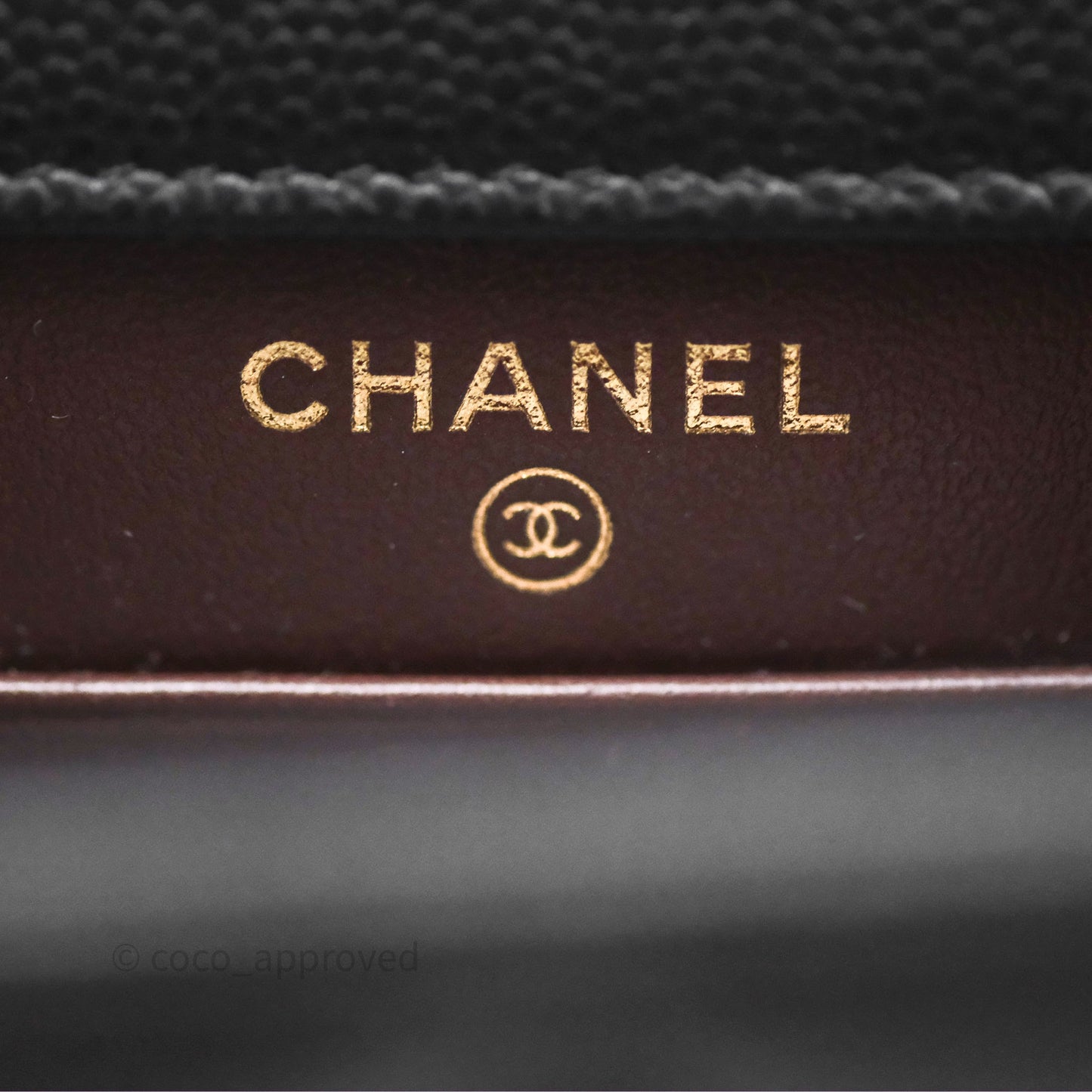 Chanel Classic Quilted Phone Holder Black Caviar Gold Hardware