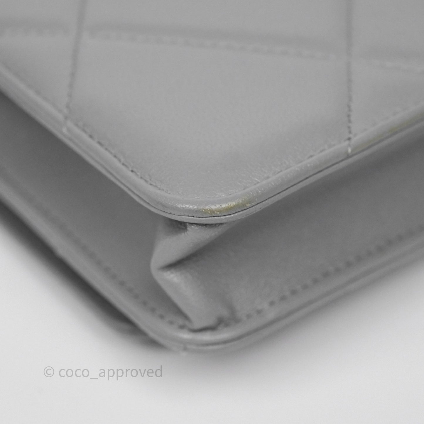 Chanel 19 Wallet on Chain WOC Grey Lambskin Mixed Hardware