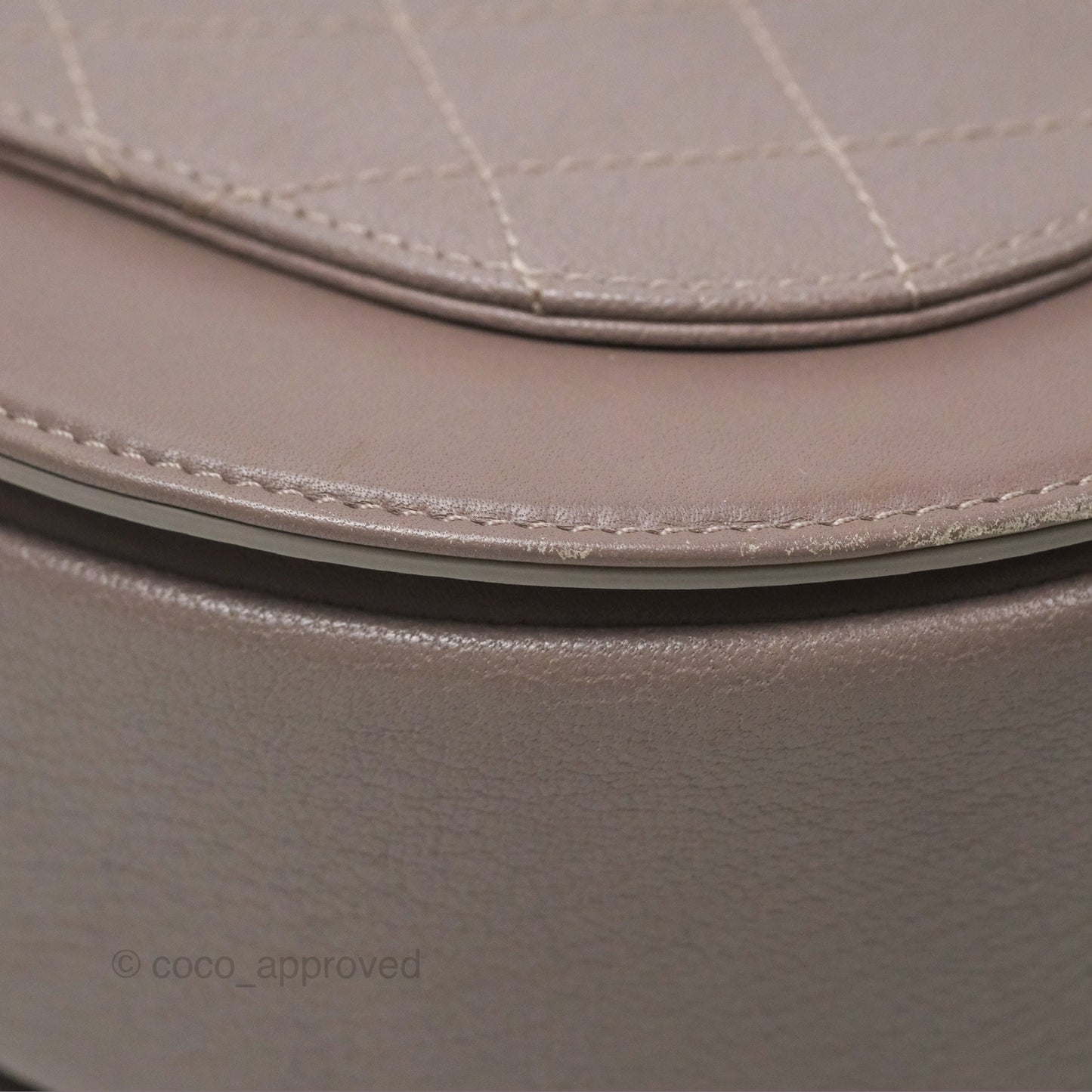 Chanel Coco Curve Flap Burnished Lilac Grey Calfskin Goatskin Antique Gold Hardware