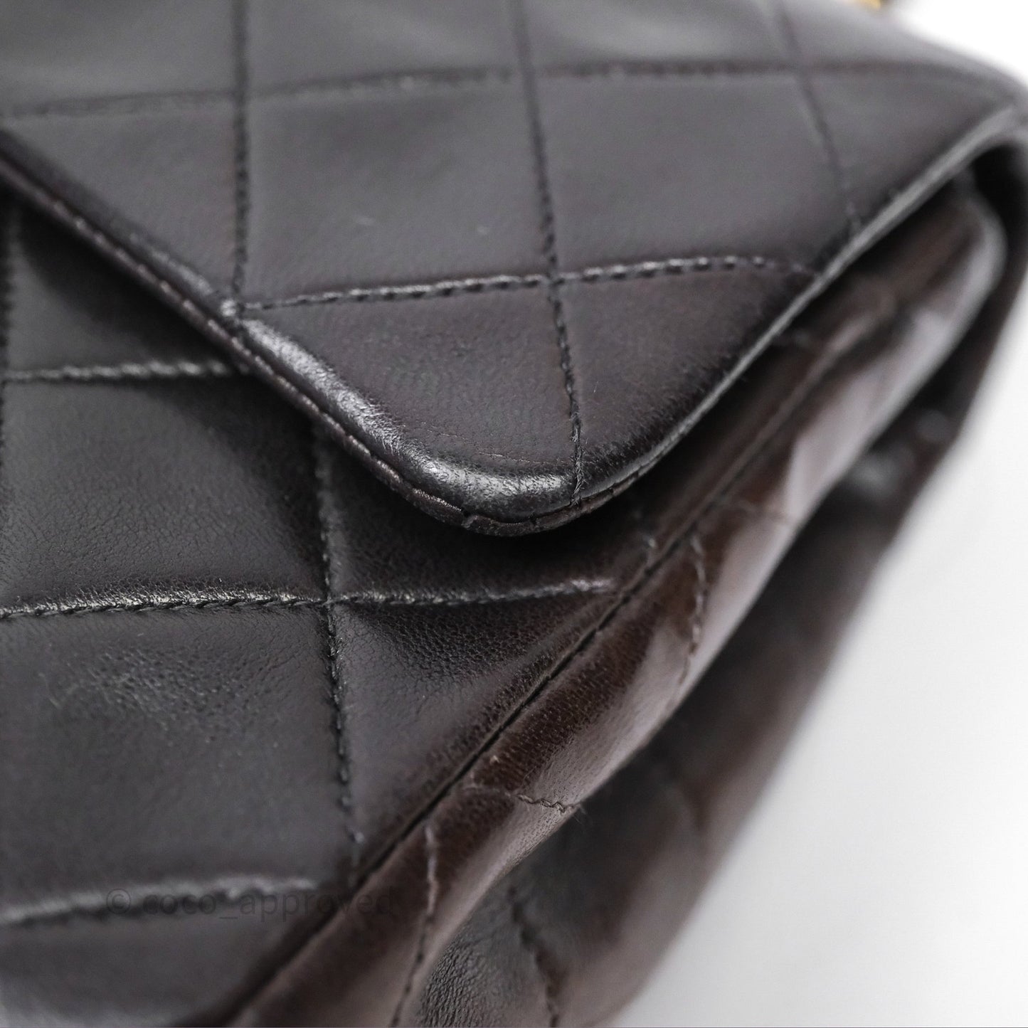 Chanel Vintage Lambskin Small Double Flap Bag Black Gold Hardware