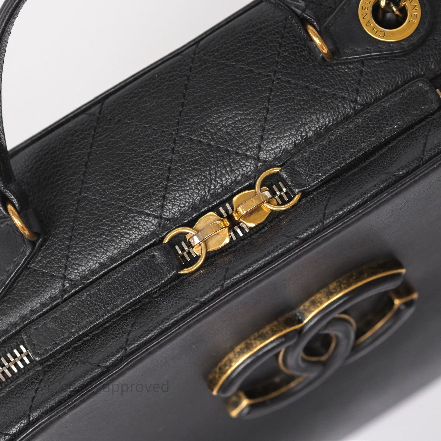 Chanel Coco Curve Vanity Black Calfskin & Goatskin Antique Gold Hardware