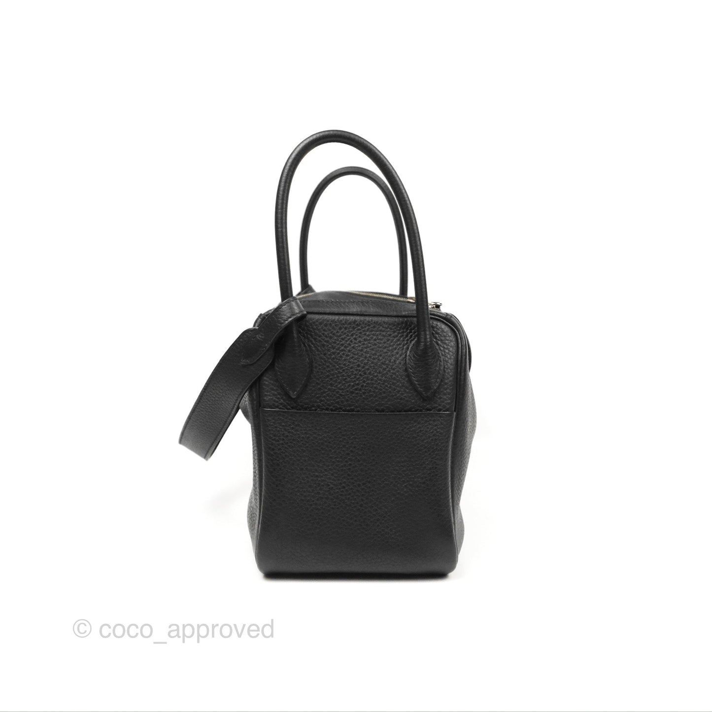 Hermès Lindy 26 Black Clemence Silver Hardware