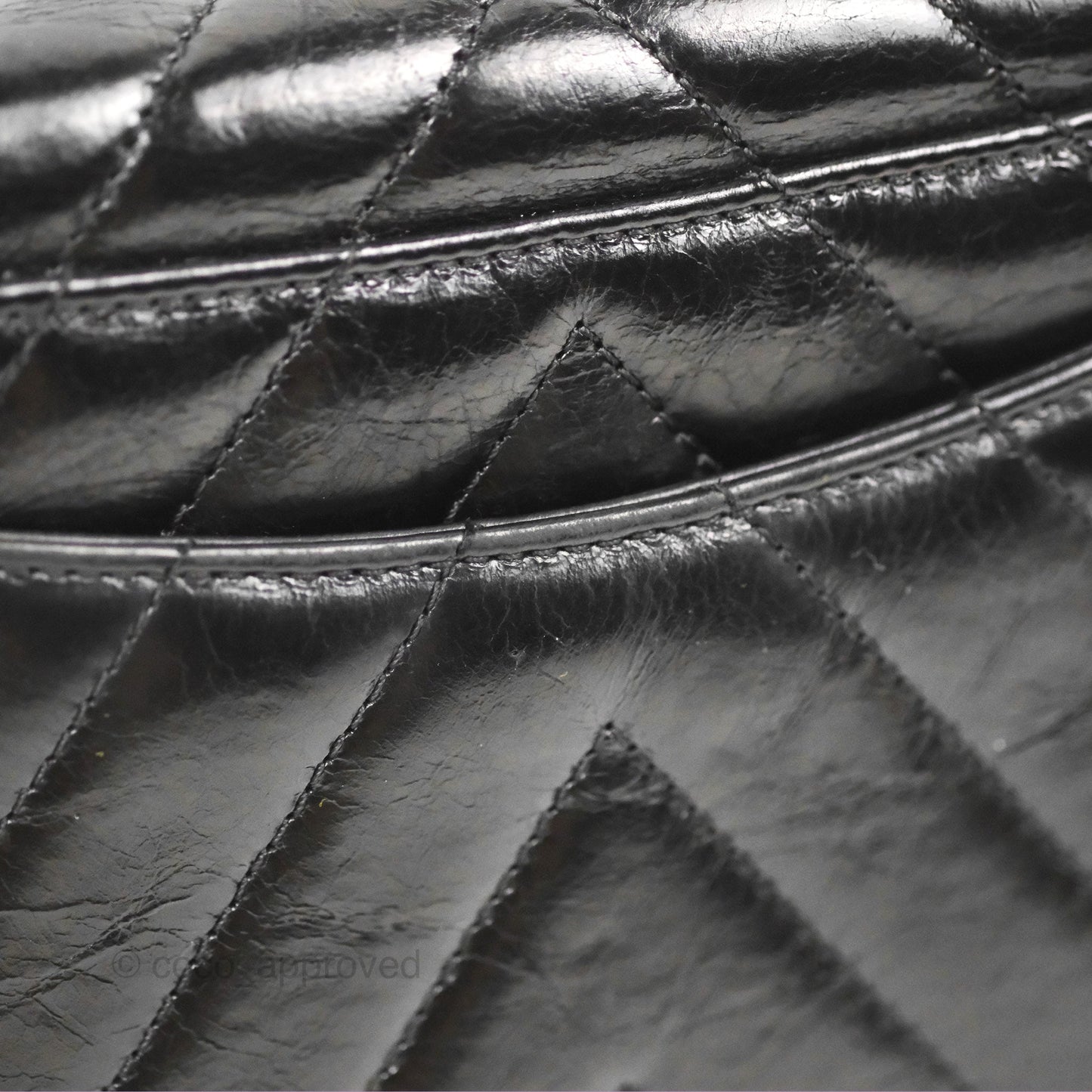 Chanel Chevron Small Coco Handle Black Shiny Aged Calfskin Aged Gold Hardware’s