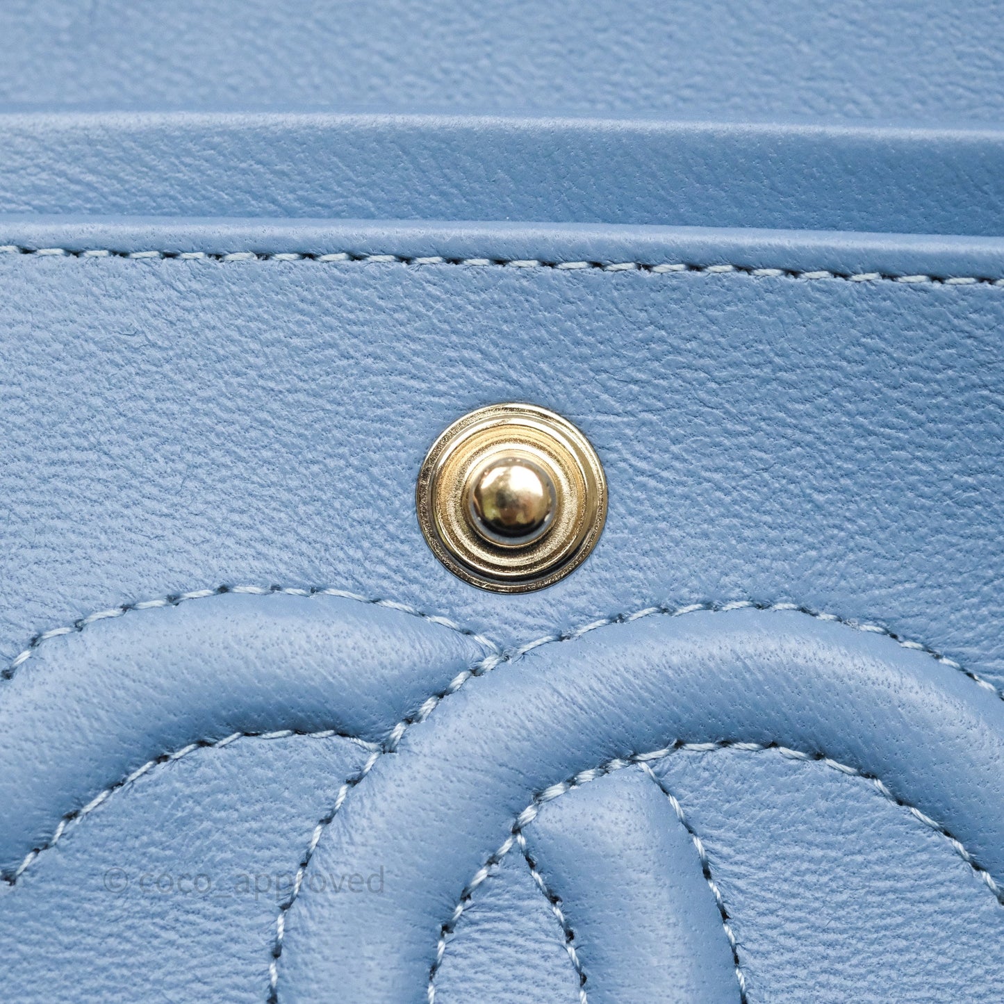 Chanel Small Double Flap Blue Printed Quilted Denim Gold Hardware