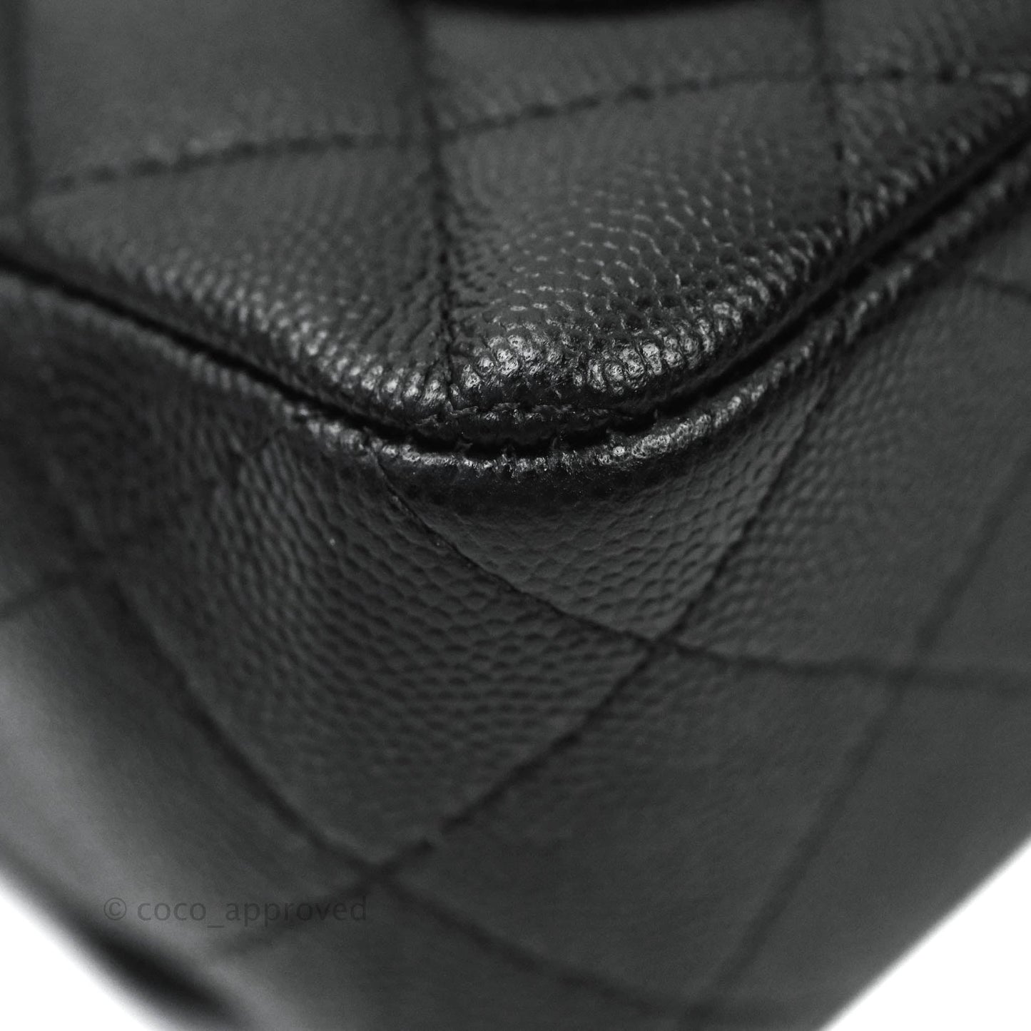 Chanel Classic Quilted Mini Rectangular Flap Black Caviar Gold Hardware 18B
