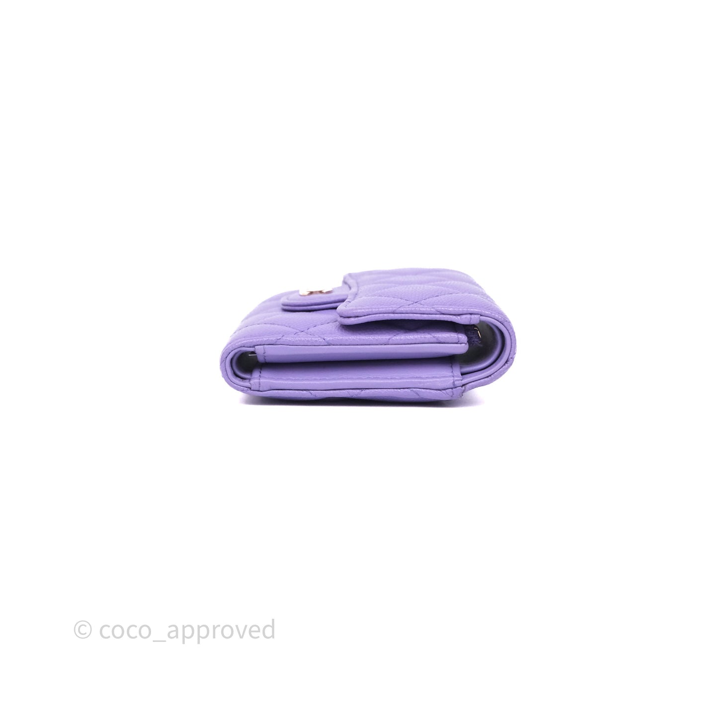 Chanel Classic Short Flap Wallet Purple Caviar Gold Hardware