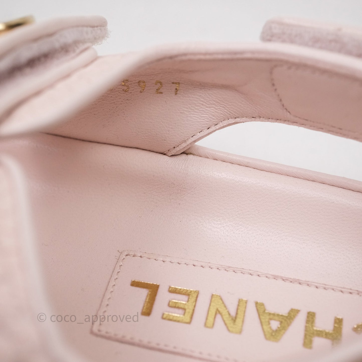 Chanel Dad Sandals Medallion Light Pink Size 39