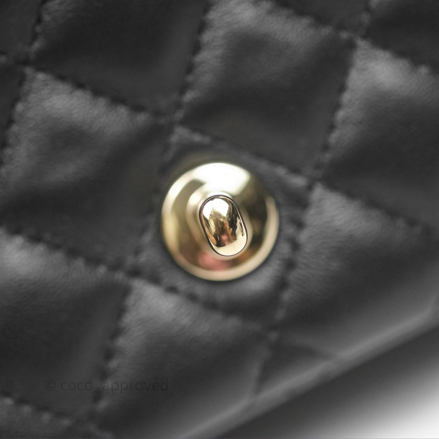 Chanel Mini Square Flap Quilted Black Lambskin Gold Hardware