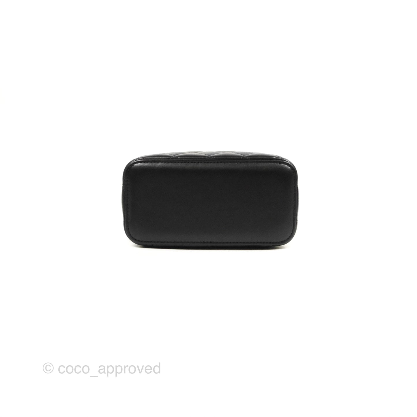 Chanel Vanity Rectangular Top Handle Black Lambskin Gold Hardware