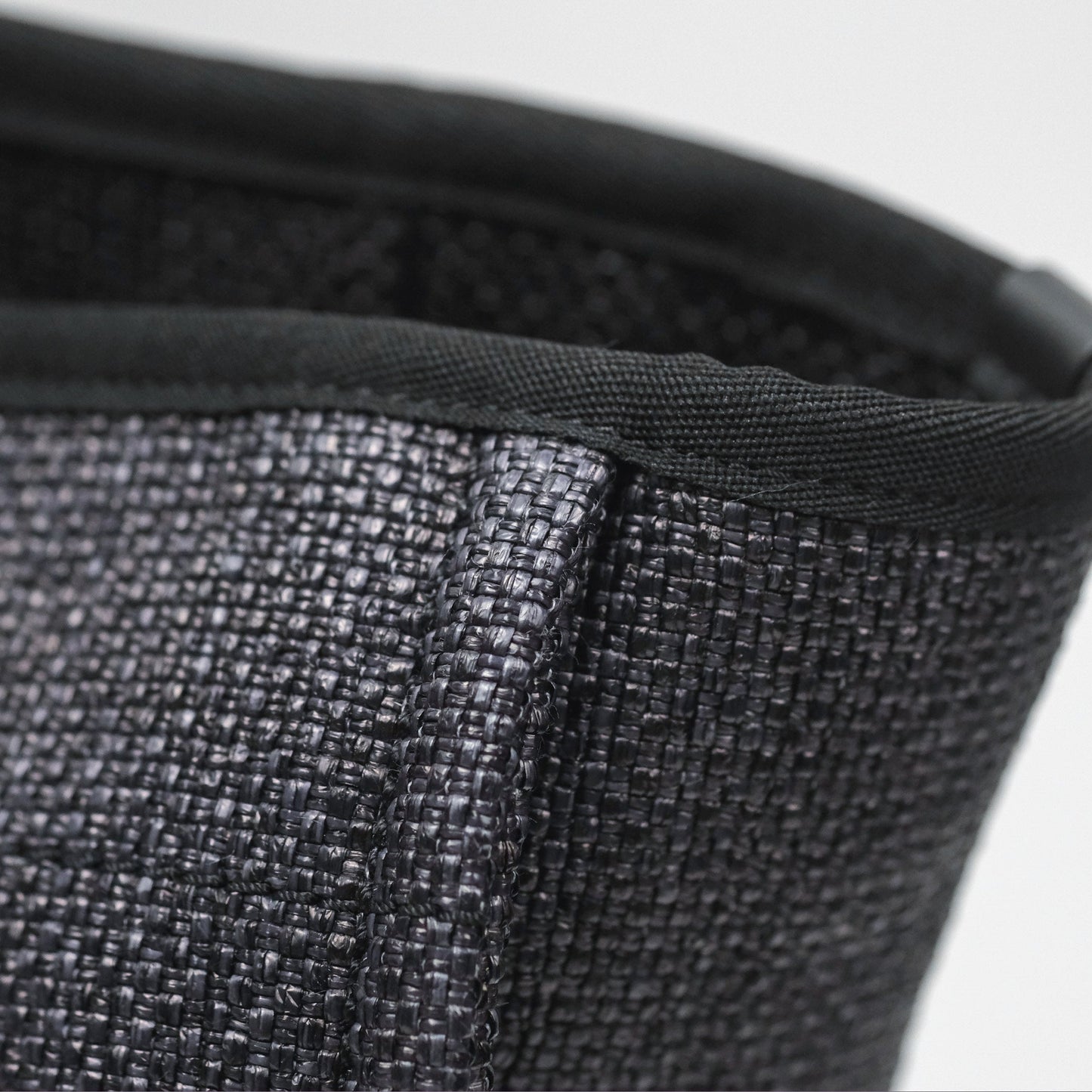 Chanel Medium Deauville Tote Black Dark Grey Raffia Woven Gold Hardware