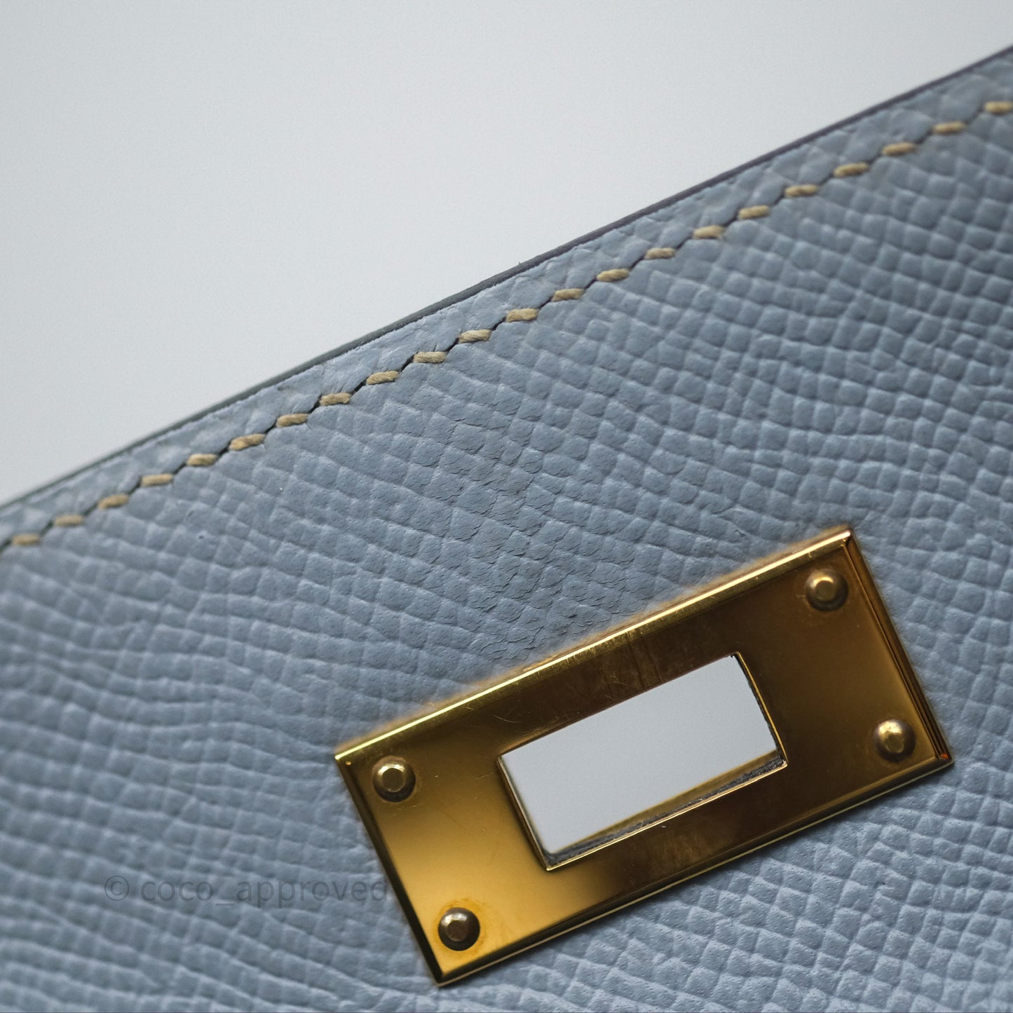 Hermès Kelly II 28 Sellier Bleu Lin J7 Epsom Gold Hardware