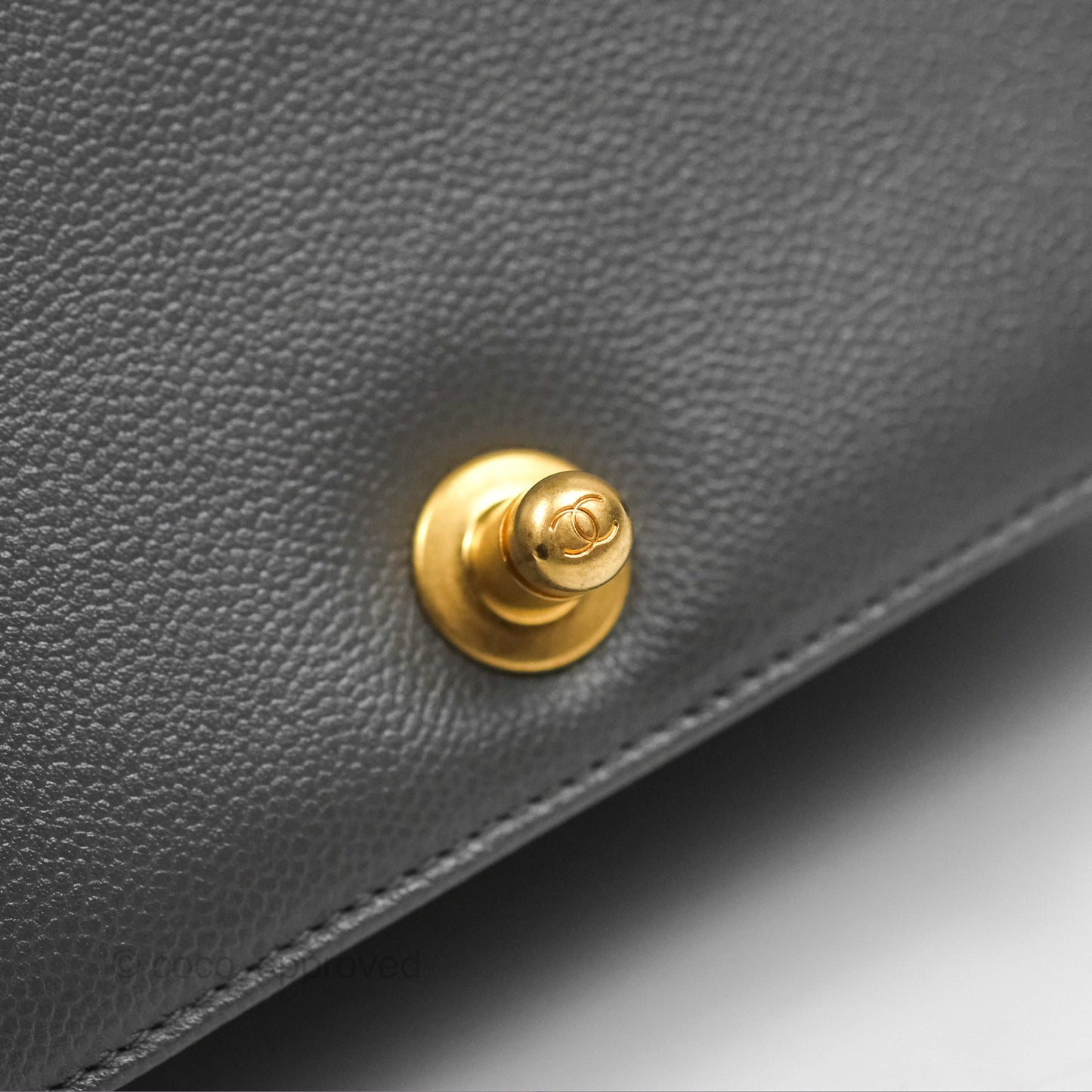 Chanel Small Boy Dark Grey Caviar Aged Gold Hardware