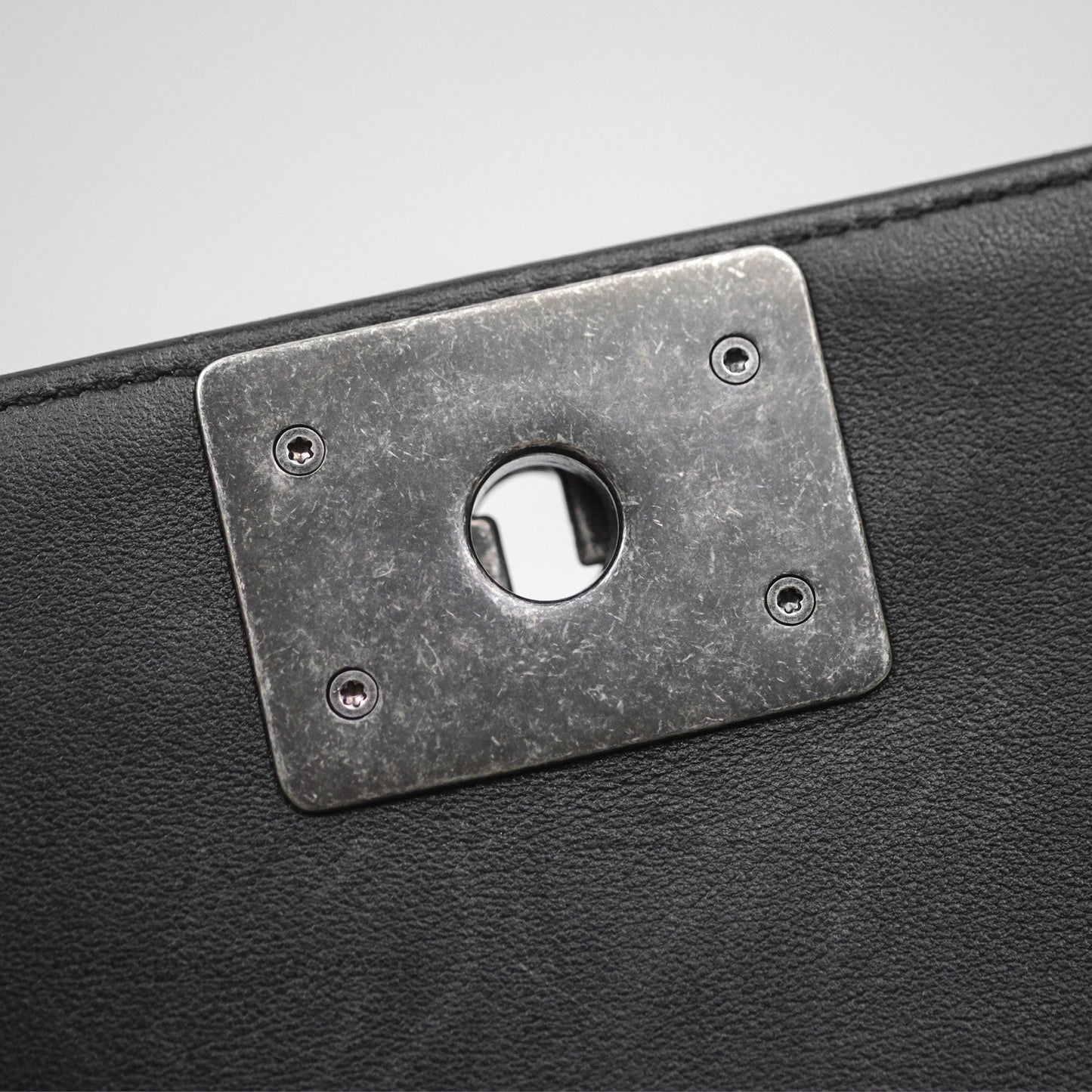 Chanel Boy Quilted Medium Black Calfskin Ruthenium Hardware