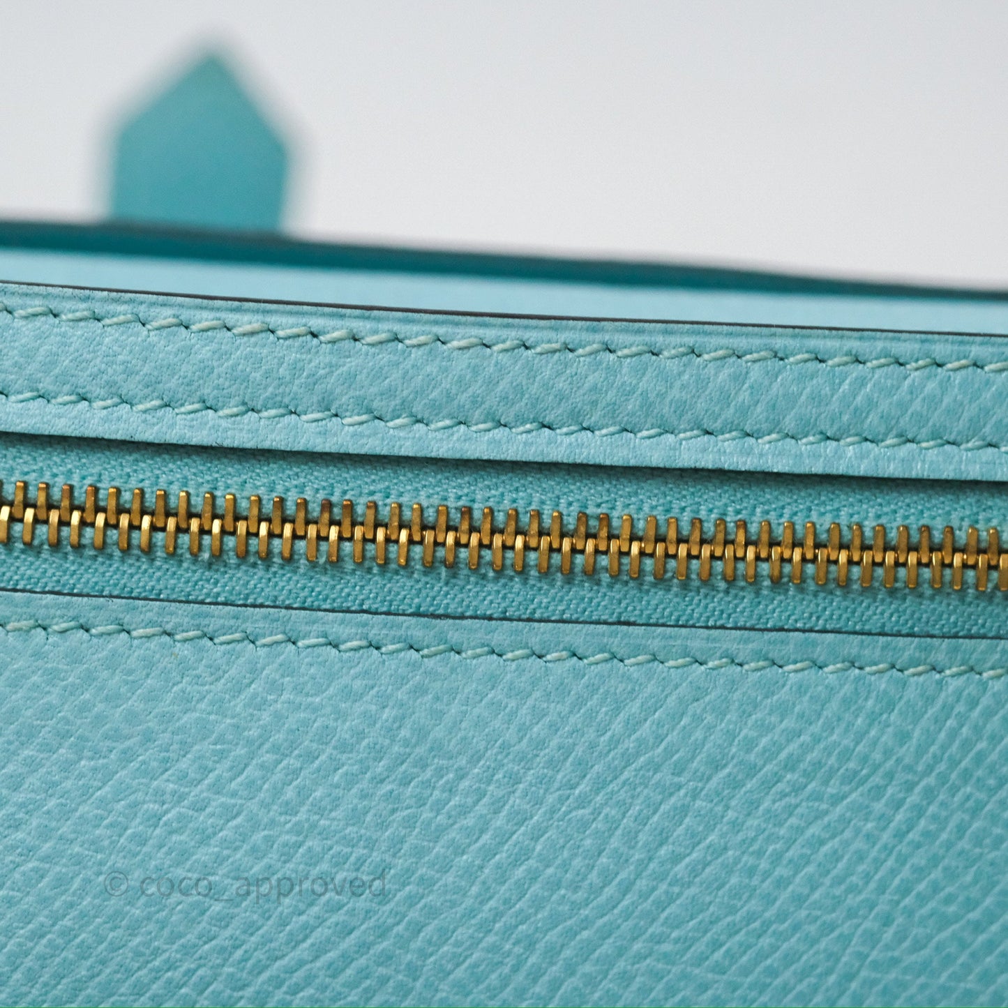 Hermès Bearn Long Wallet Bleu Atoll 3P Epsom Gold Hardware