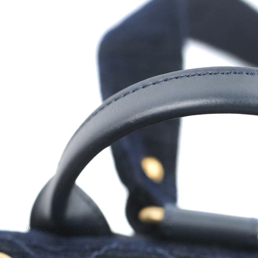 Chanel Parisian Stroll Backpack Wool Velvet Navy