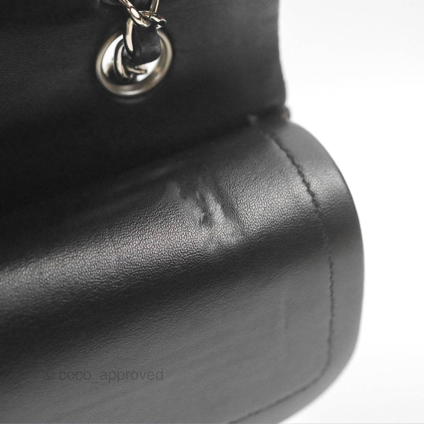 Chanel Classic M/L Medium Flap Quilted Black Lambskin Silver Hardware