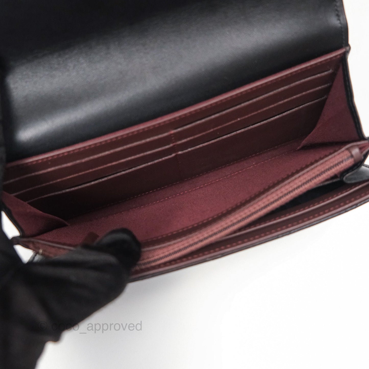 Chanel Quilted Classic Zip Long Wallet Black Lambskin Silver Hardware