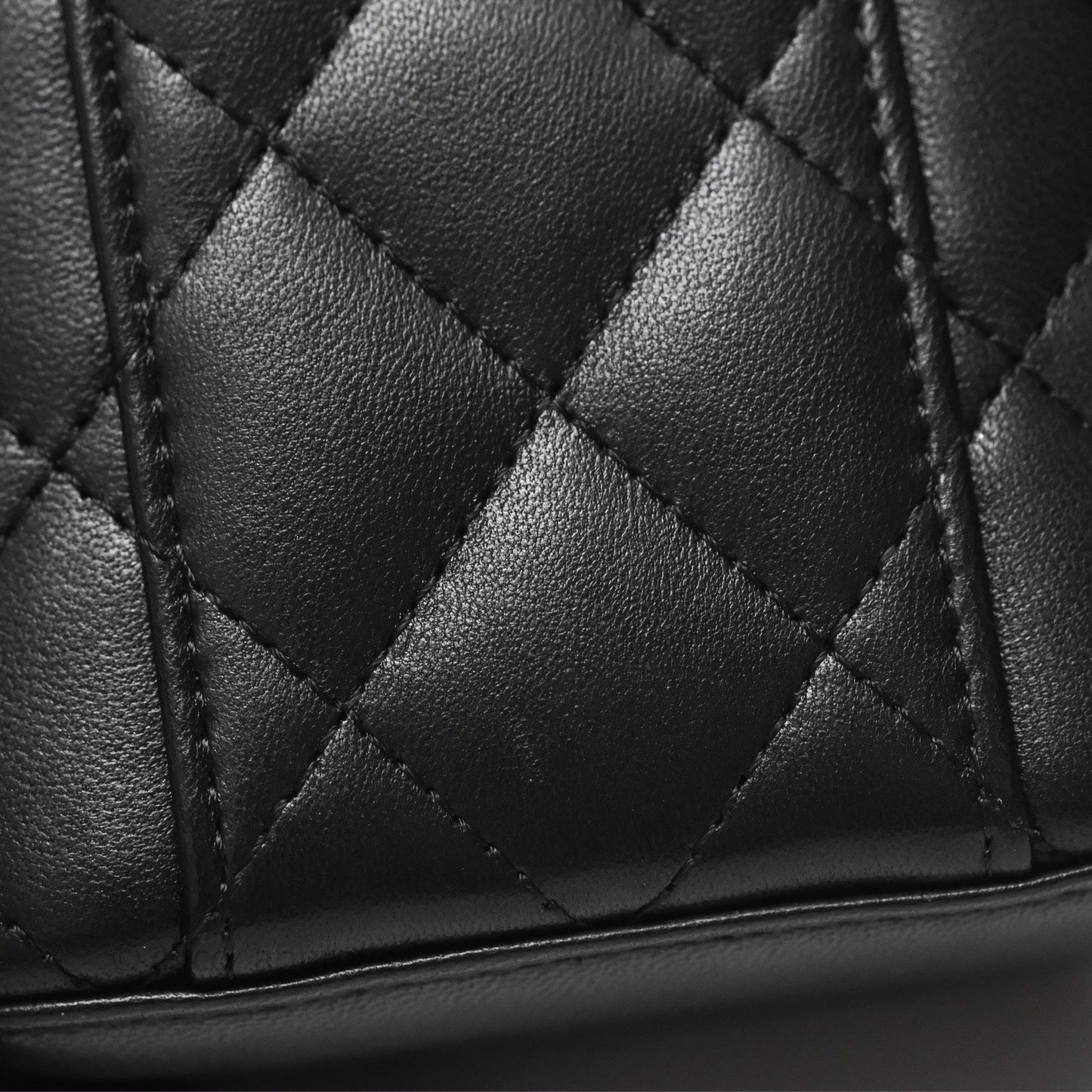 Chanel Mini Vanity With Pearl Chain Black Lambskin Gold Hardware