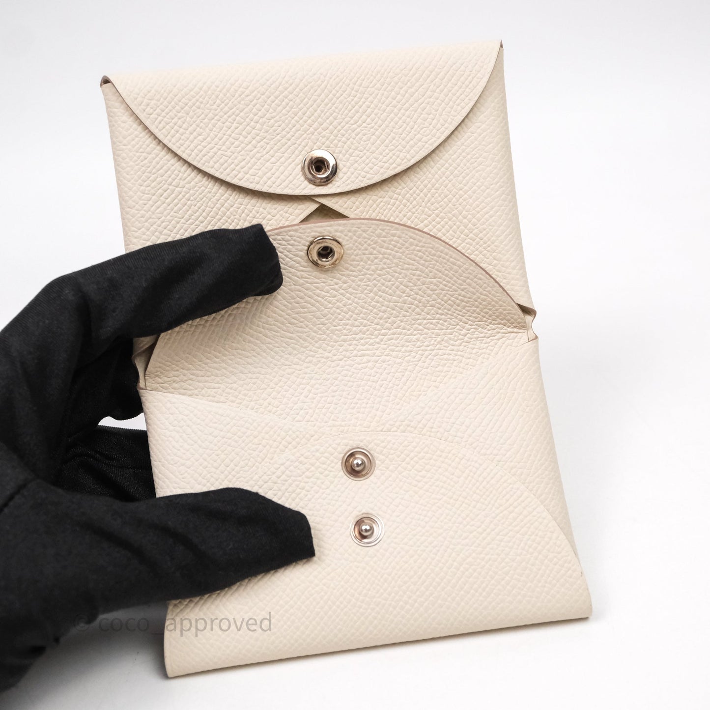 Hermès Calvi Duo Compact Card Holder Beton 8L Epsom