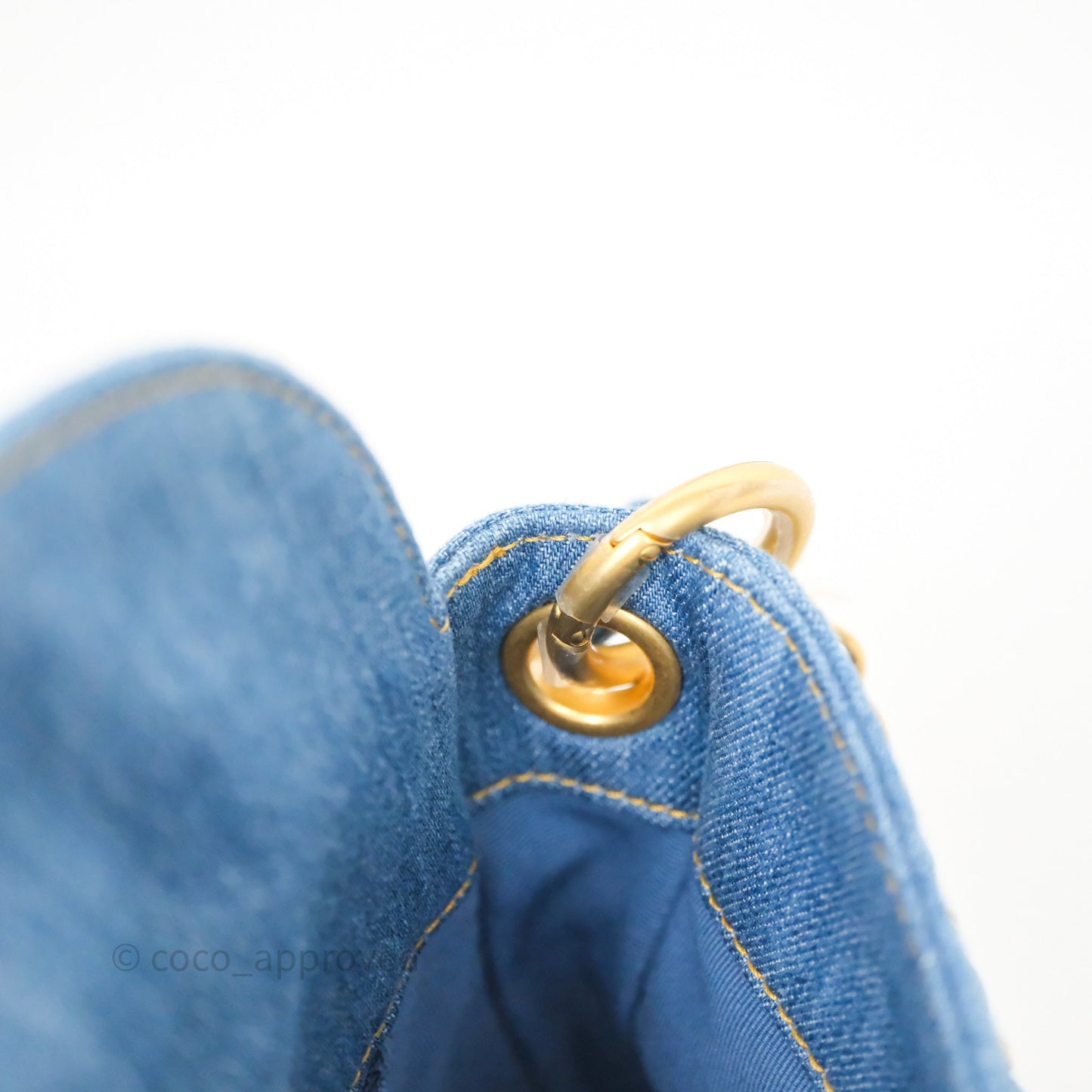 Chanel Double Pocket Hobo Bag Blue Denim Aged Gold Hardware