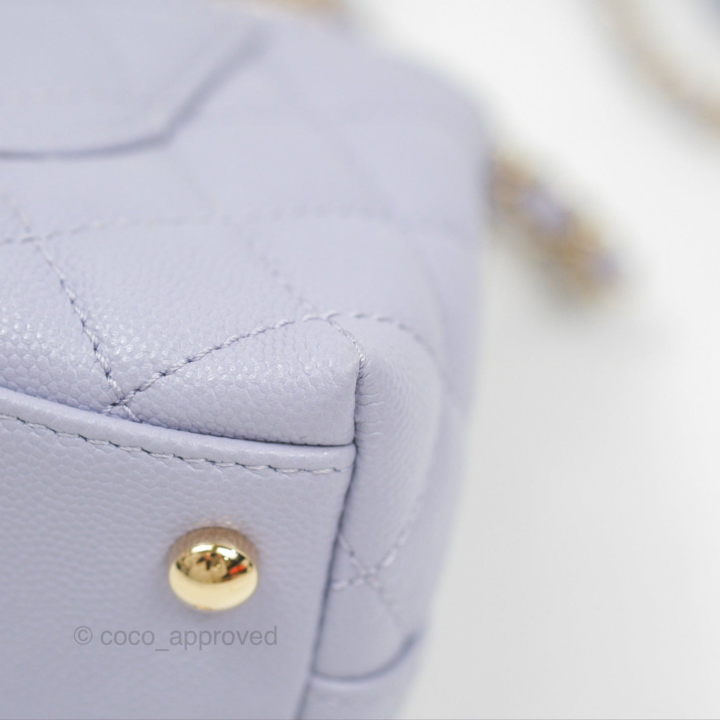 Chanel Mini Coco Handle Lilac Caviar Gold Hardware