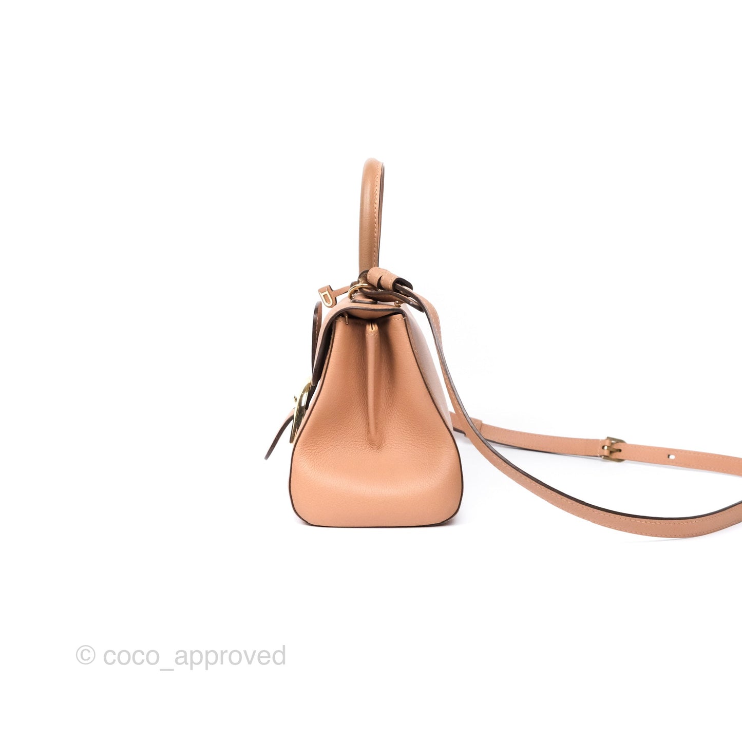 Delvaux Mini Brillant Bag Nude Grained Calfskin Gold Hardware
