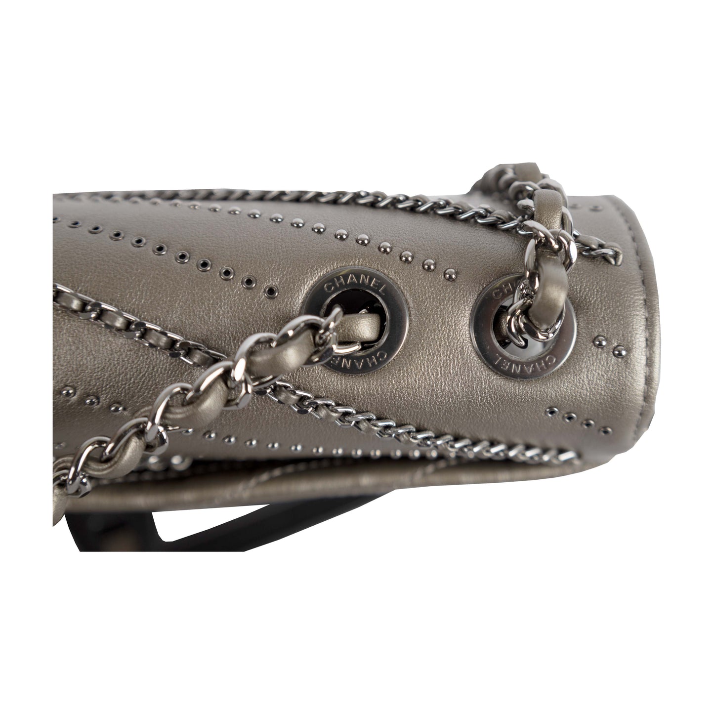 CHANEL Chanel Embelished 'Chain Sequins' Chevron Flap Bag