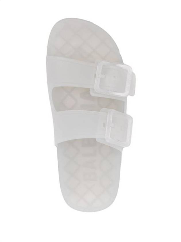 Luxury Balenciaga Mallorca Clear Rubber Slippers White