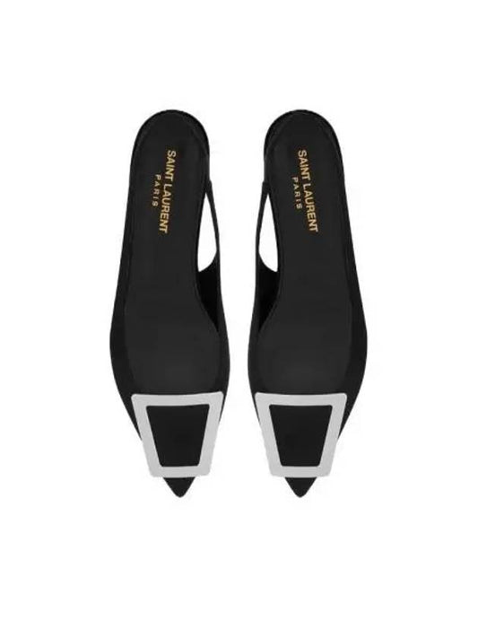 Luxury Saint Laurent Women's Maxine Slingback Flats Black