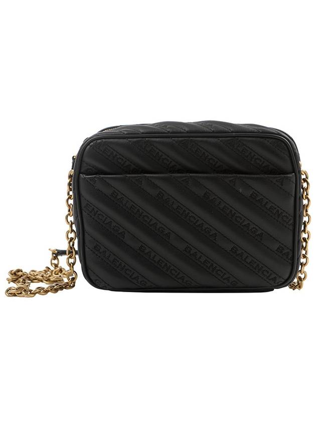 Luxury Balenciaga Blanket Reporter Chain Cross Bag Black